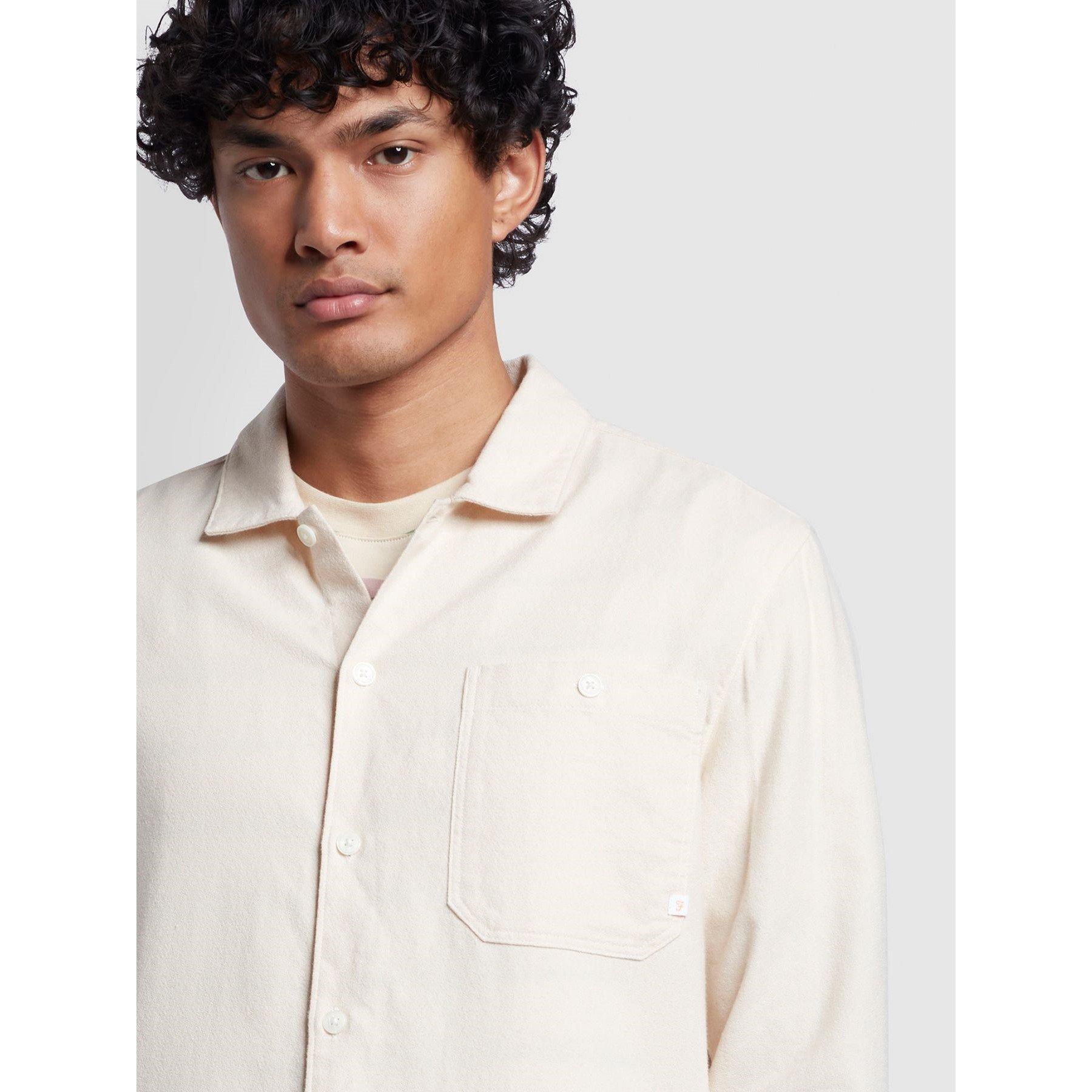 Creme - Farah - Men's Campbell Long-Sleeve Oxford Shirt - 3