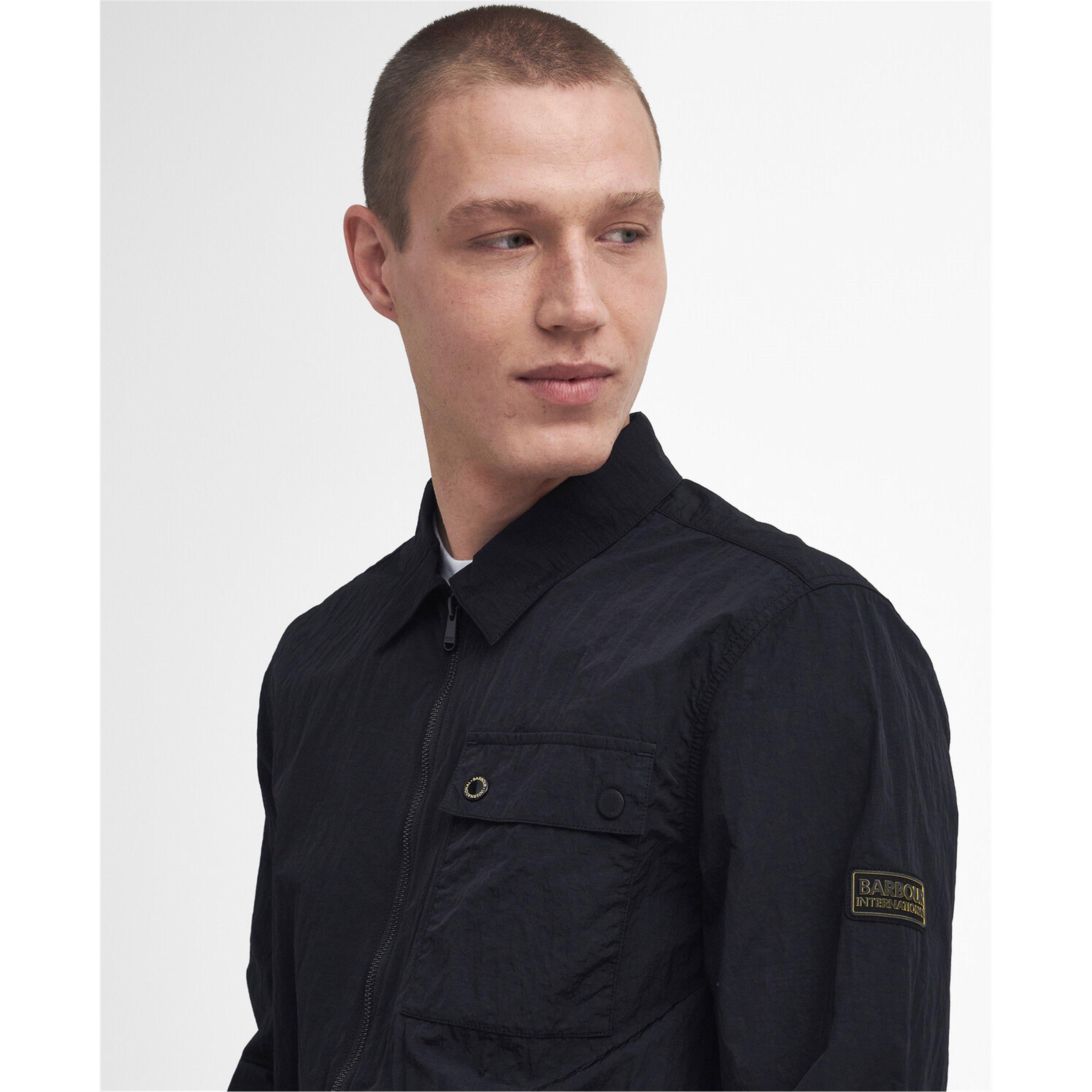 Black BK11 - Barbour International - Inline Cotton Long Sleeve Overshirt - 5