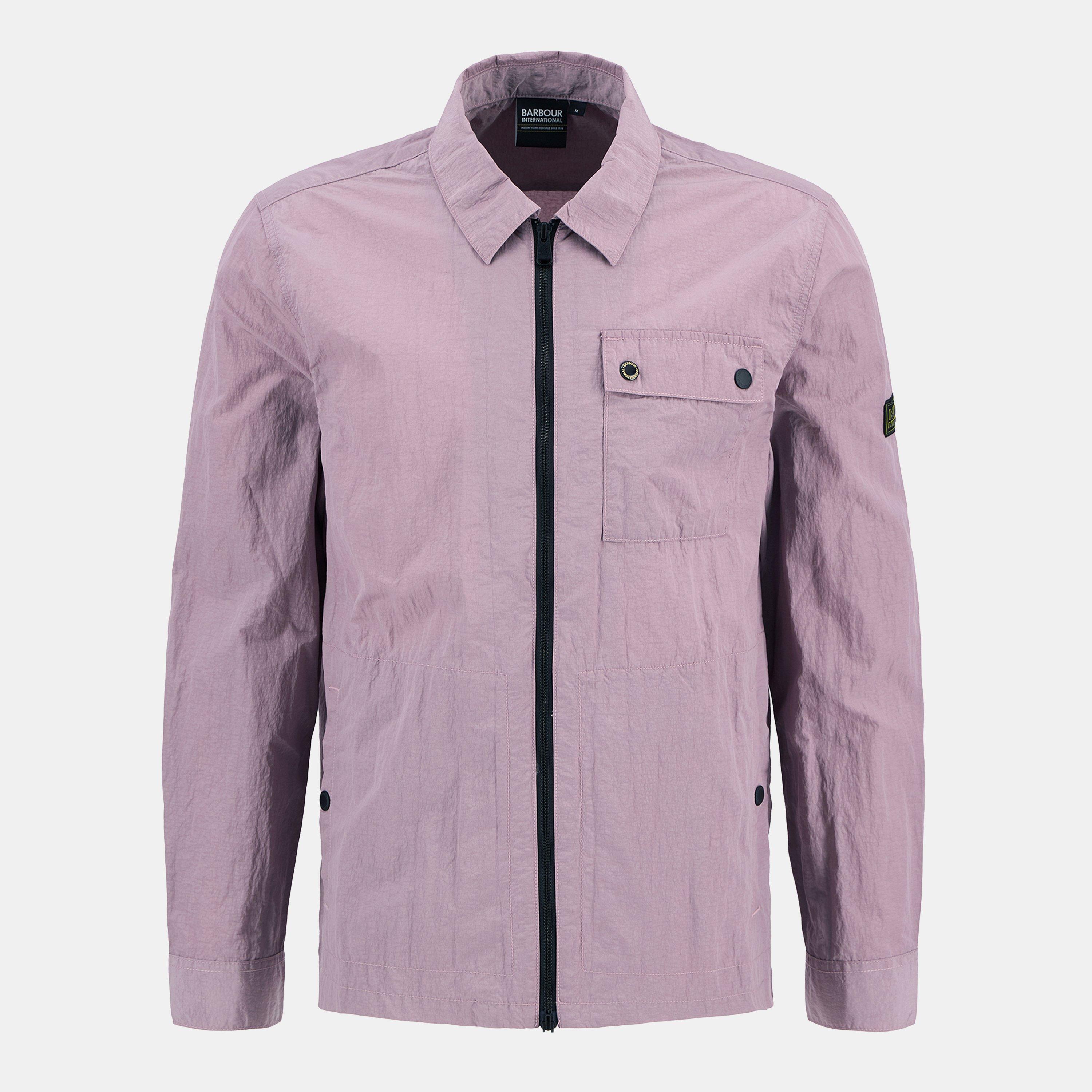 Barbour International Men's Inline Cotton Long Sleeve Overshirt - Elderberry Pu38 - XL