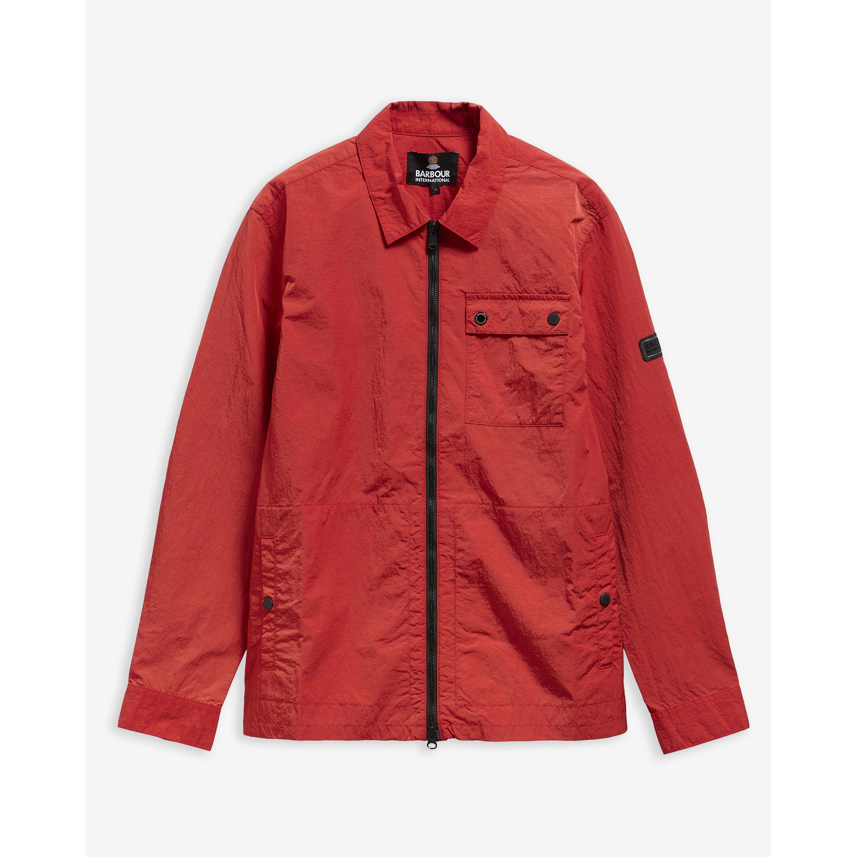 Barbour International Men's Inline Cotton Long Sleeve Overshirt - Fire Whirl Re49 - XL