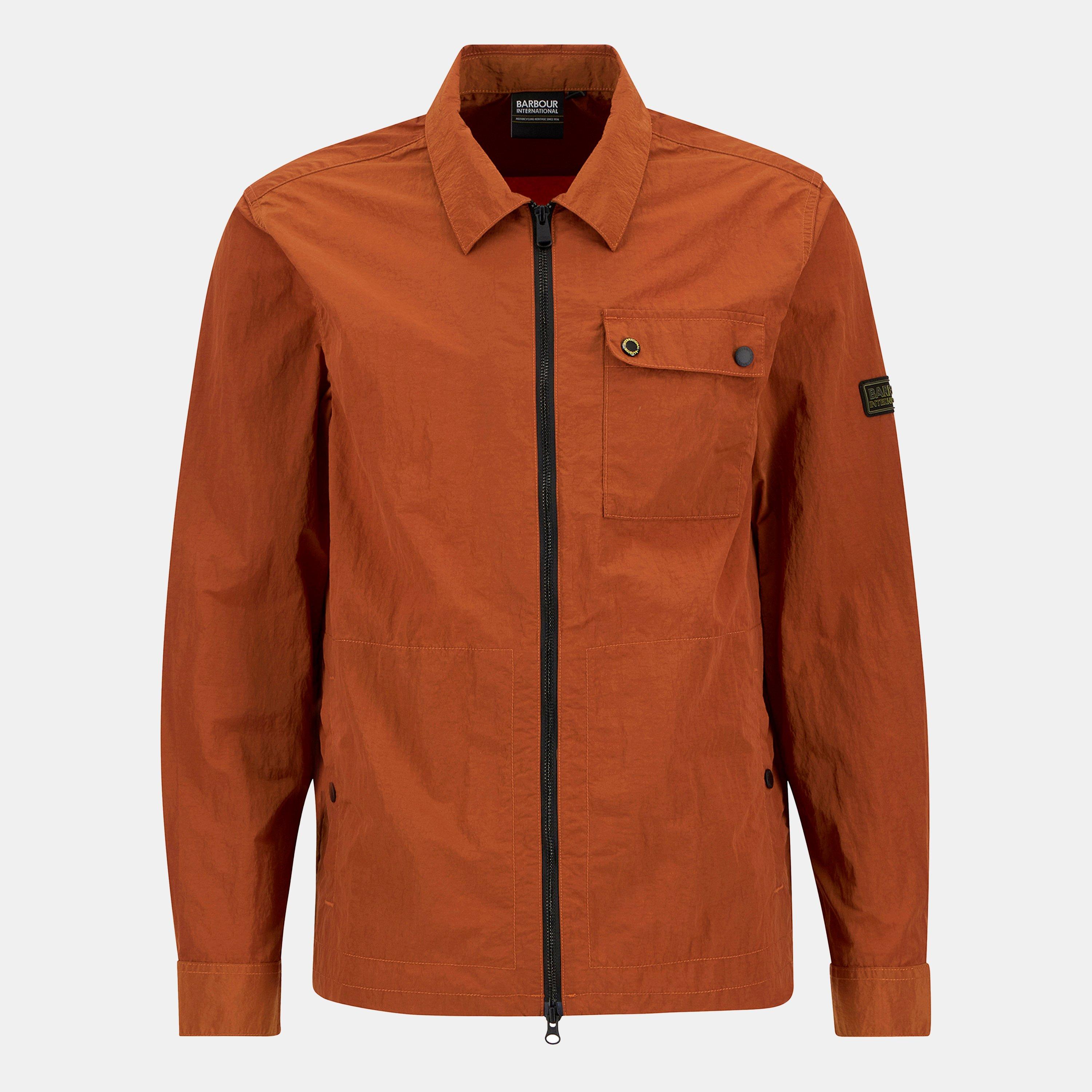 Barbour International Men's Inline Cotton Long Sleeve Overshirt - Drk Ginger Or94 - L