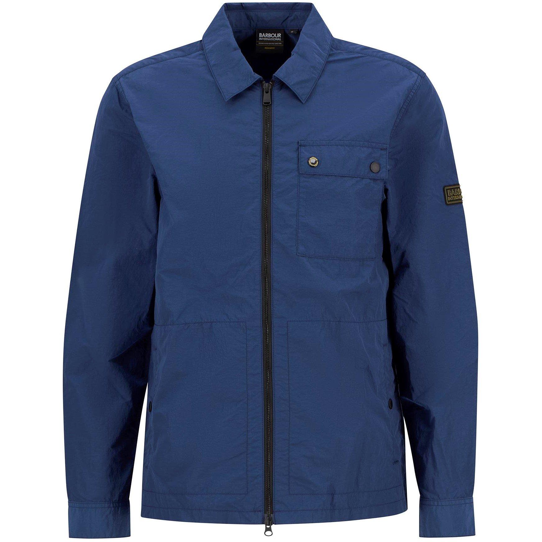 Barbour International Men's Inline Cotton Long Sleeve Overshirt - Insig Blue Bu77 - XL