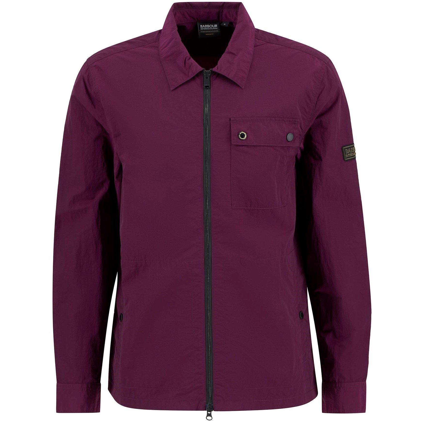 Barbour International Men's Inline Cotton Long Sleeve Overshirt - Pot Merlot PU99 - XL