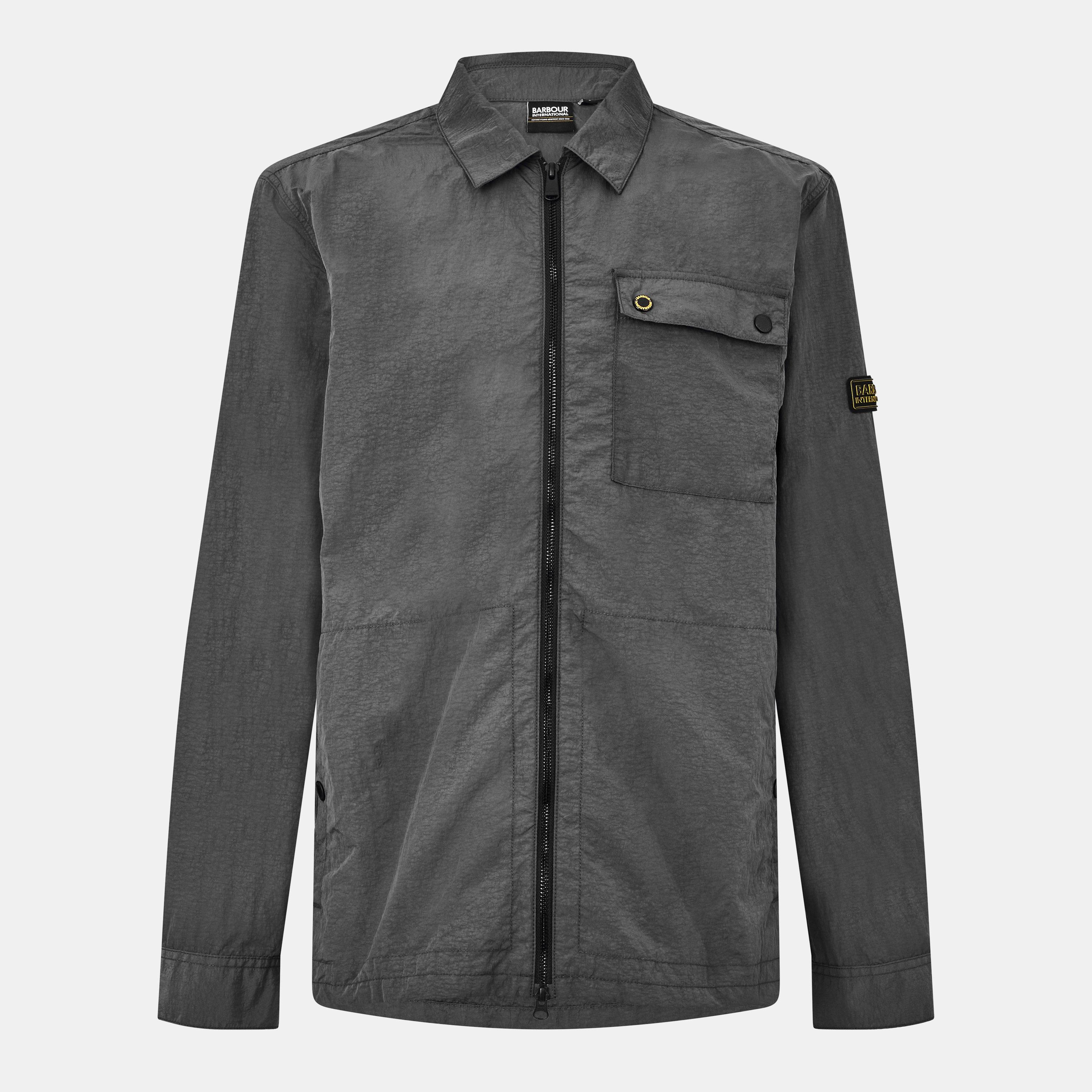 Barbour International Men's Inline Cotton Long Sleeve Overshirt - Asphalt Gy75 - M