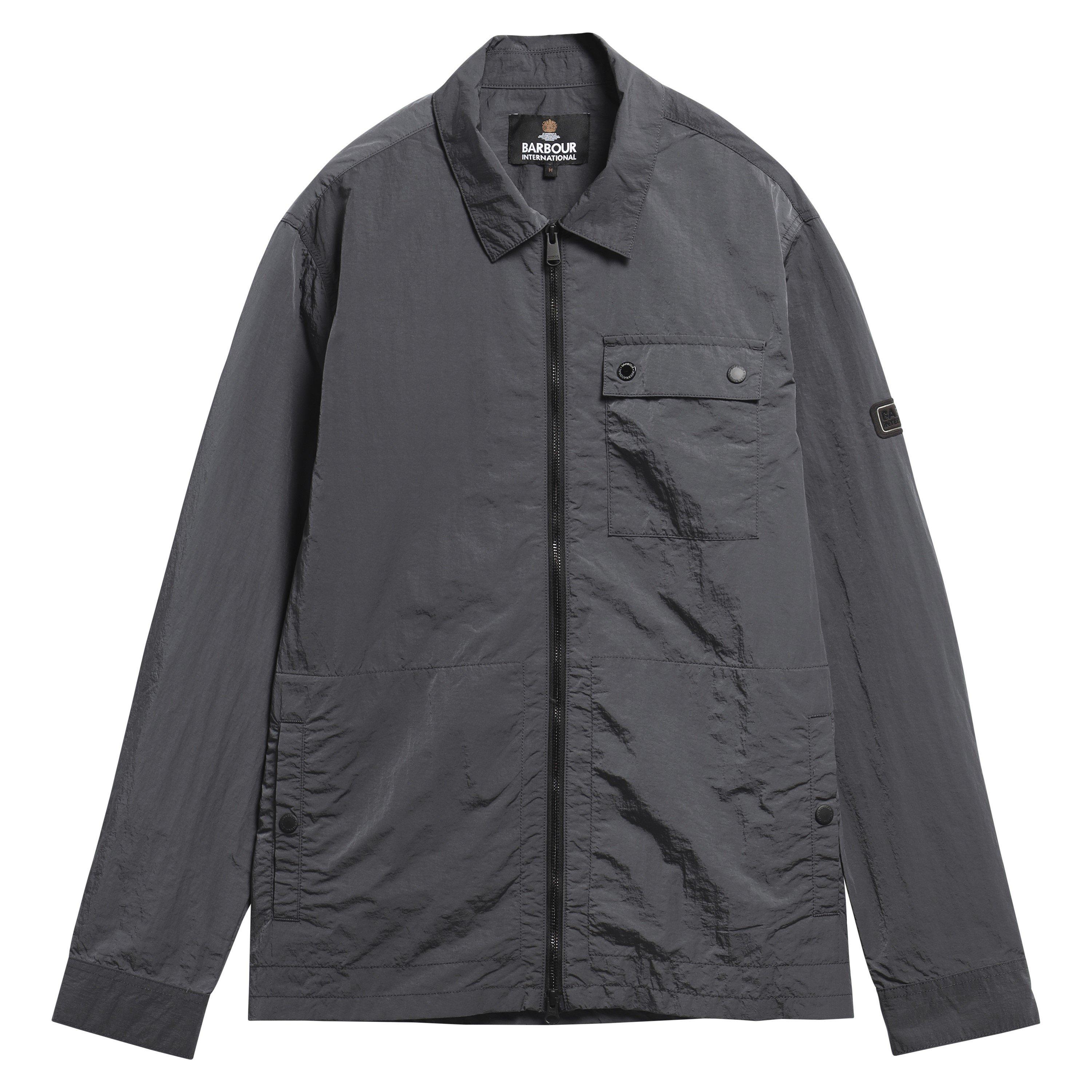 Asphalt GY75 - Barbour International - Men's Inline Cotton Long Sleeve Overshirt - 8