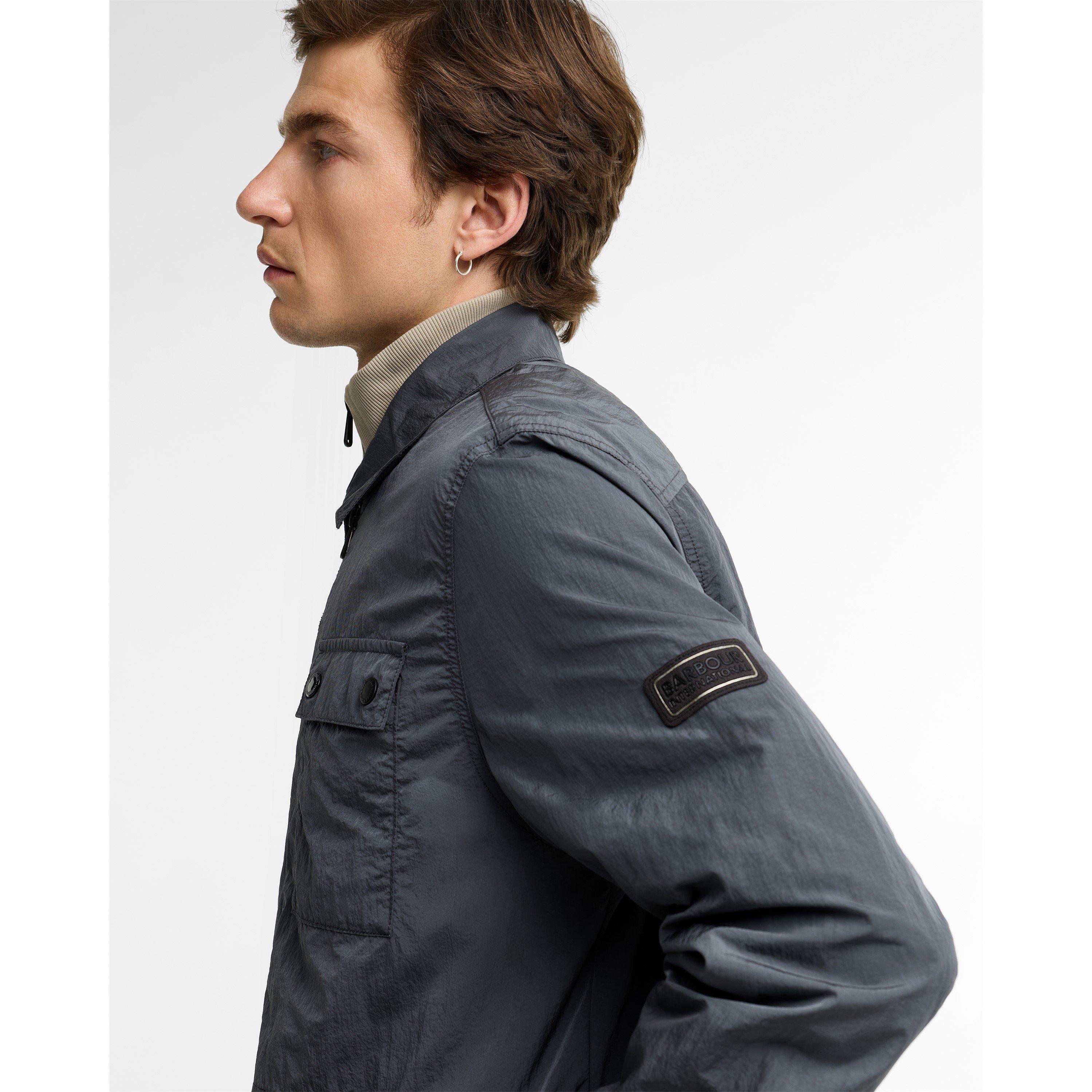 Asphalt GY75 - Barbour International - Men's Inline Cotton Long Sleeve Overshirt - 9