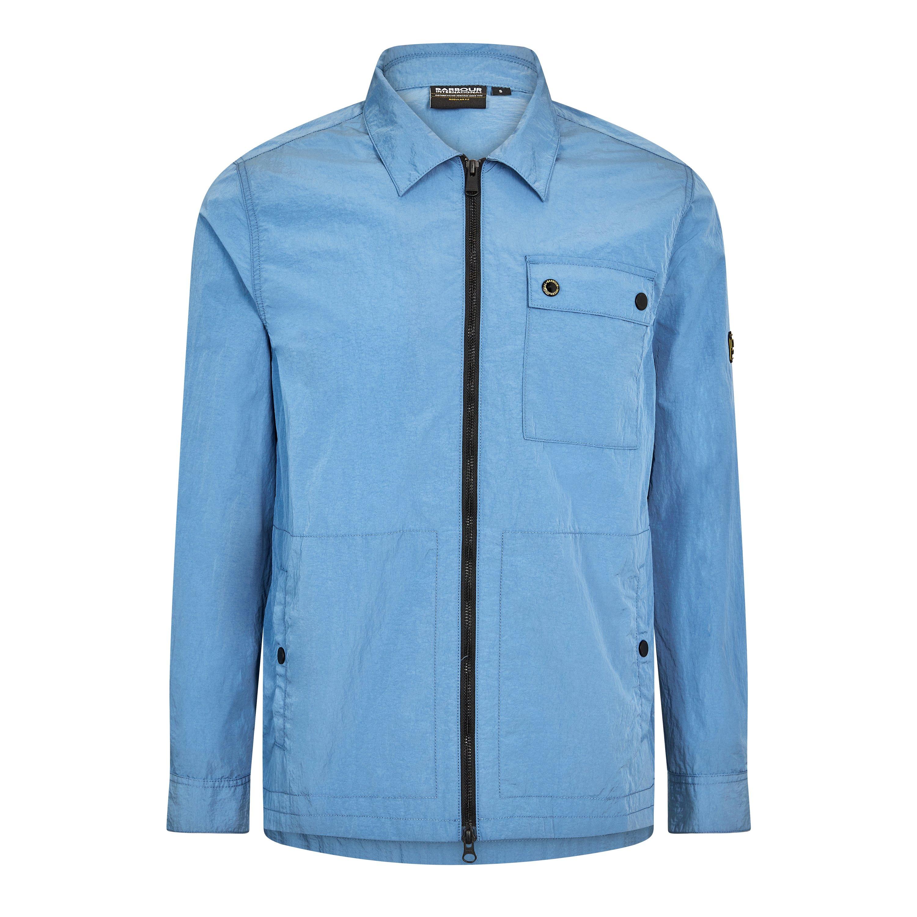 Barbour International Men's Inline Cotton Long Sleeve Overshirt - Blue BU27 - XL