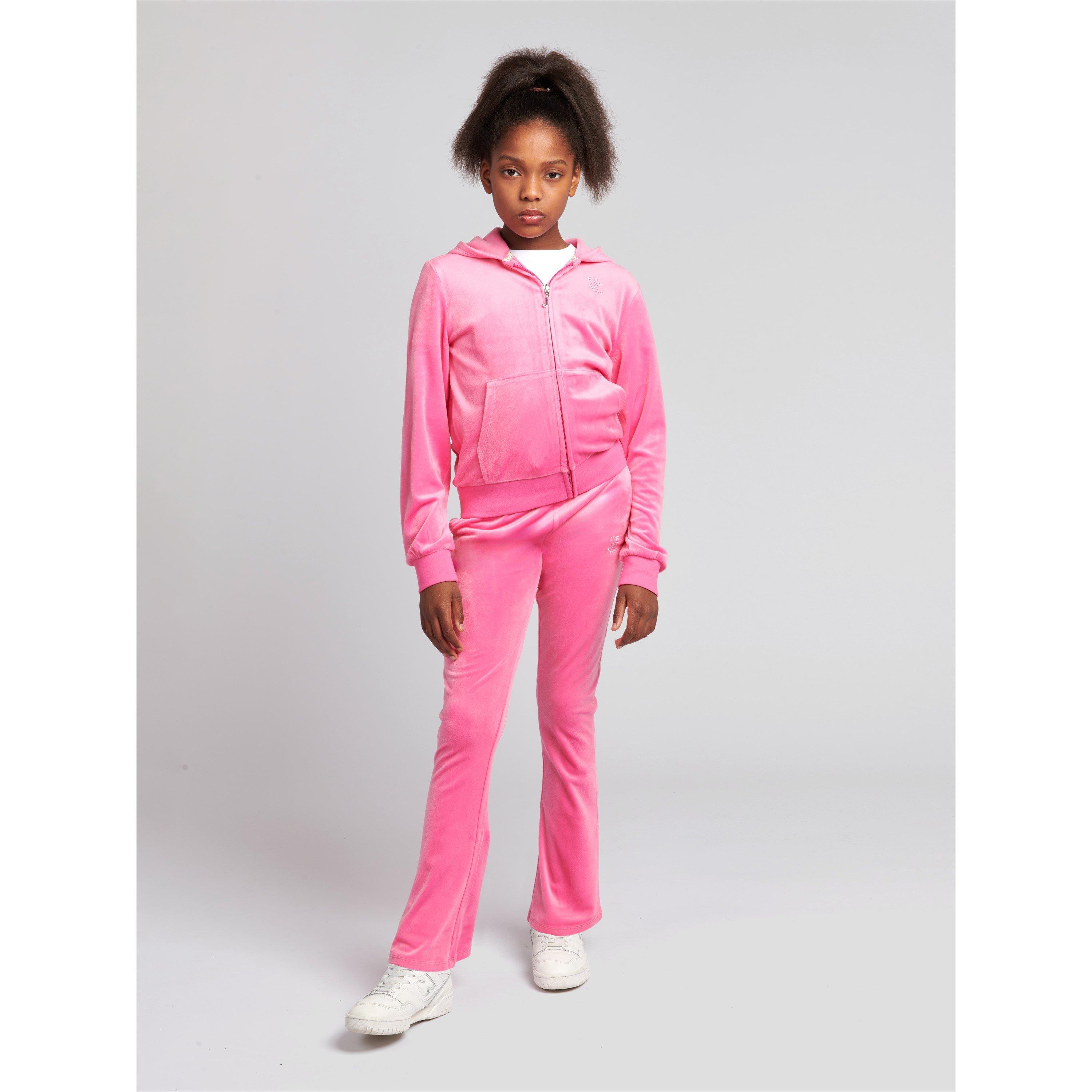 Hot Pink 721 - Juicy Couture - Diamante Zip Hoodie Girls - 3