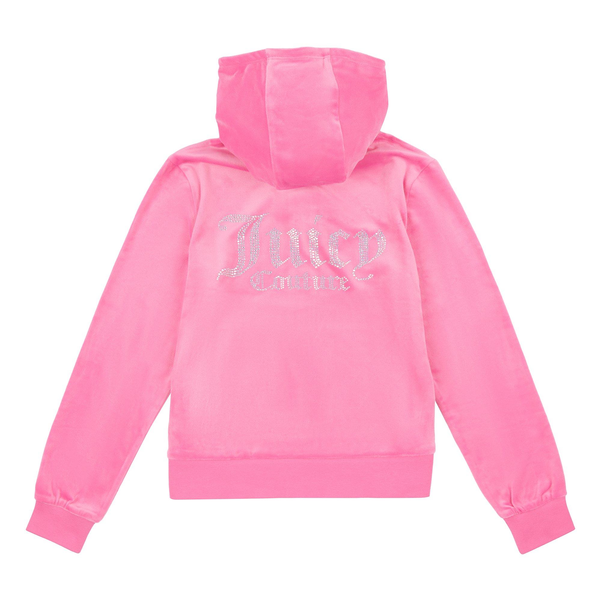 Hot Pink 721 - Juicy Couture - Diamante Zip Hoodie Girls - 6