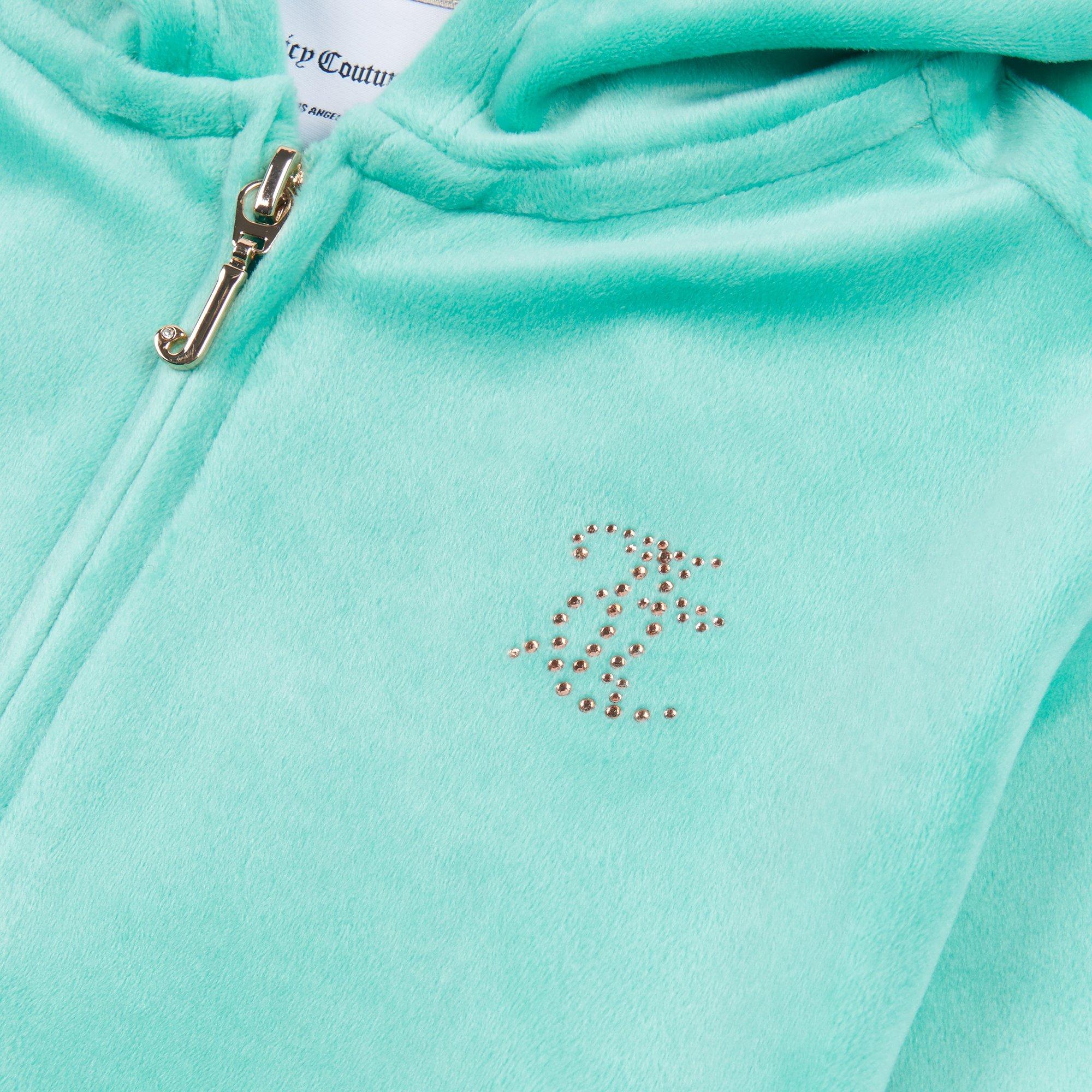 Turquoise 171 - Juicy Couture - Diamante Zip Hoodie Girls - 7