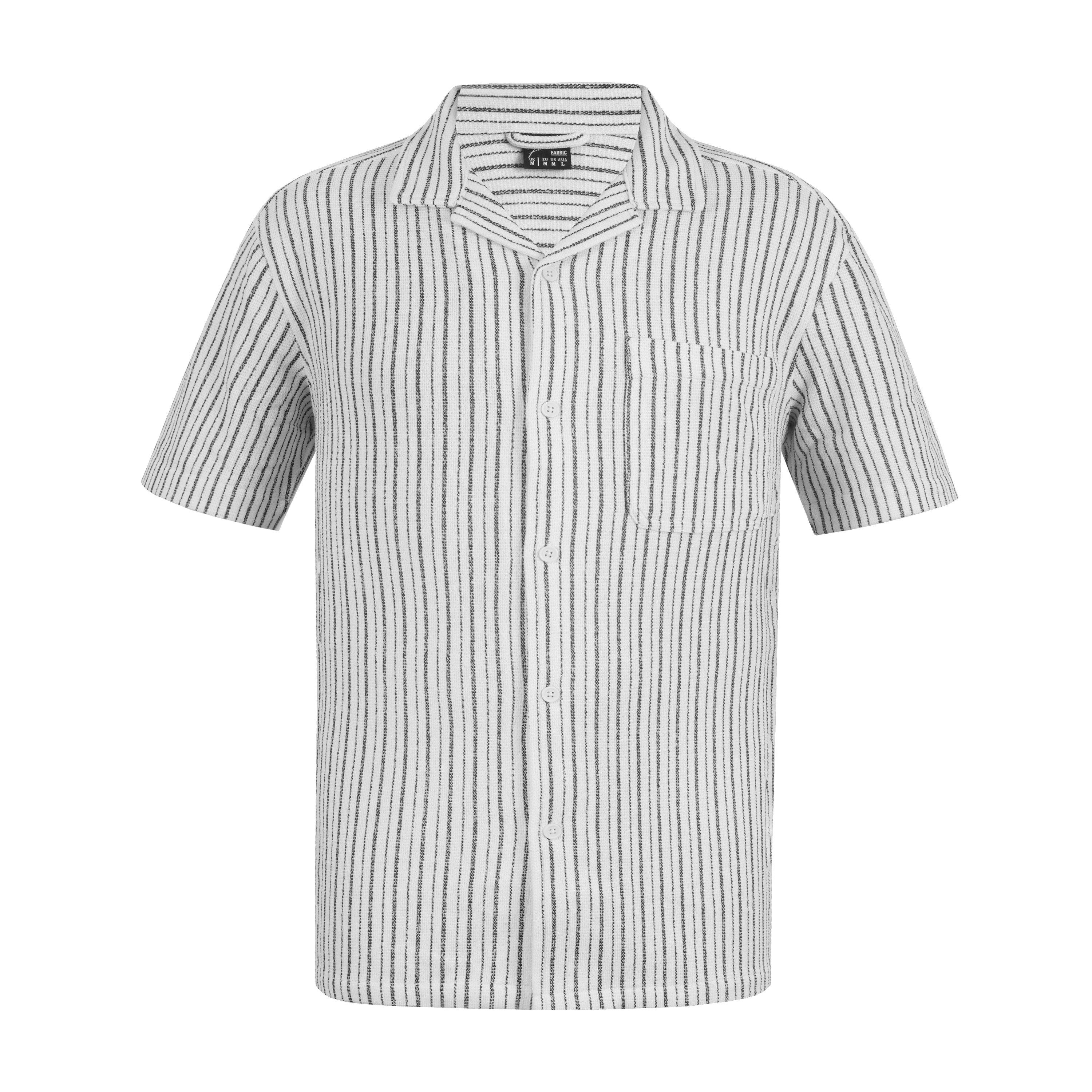 Blanco/Negro - Fabric - Stripe Shirt - 7
