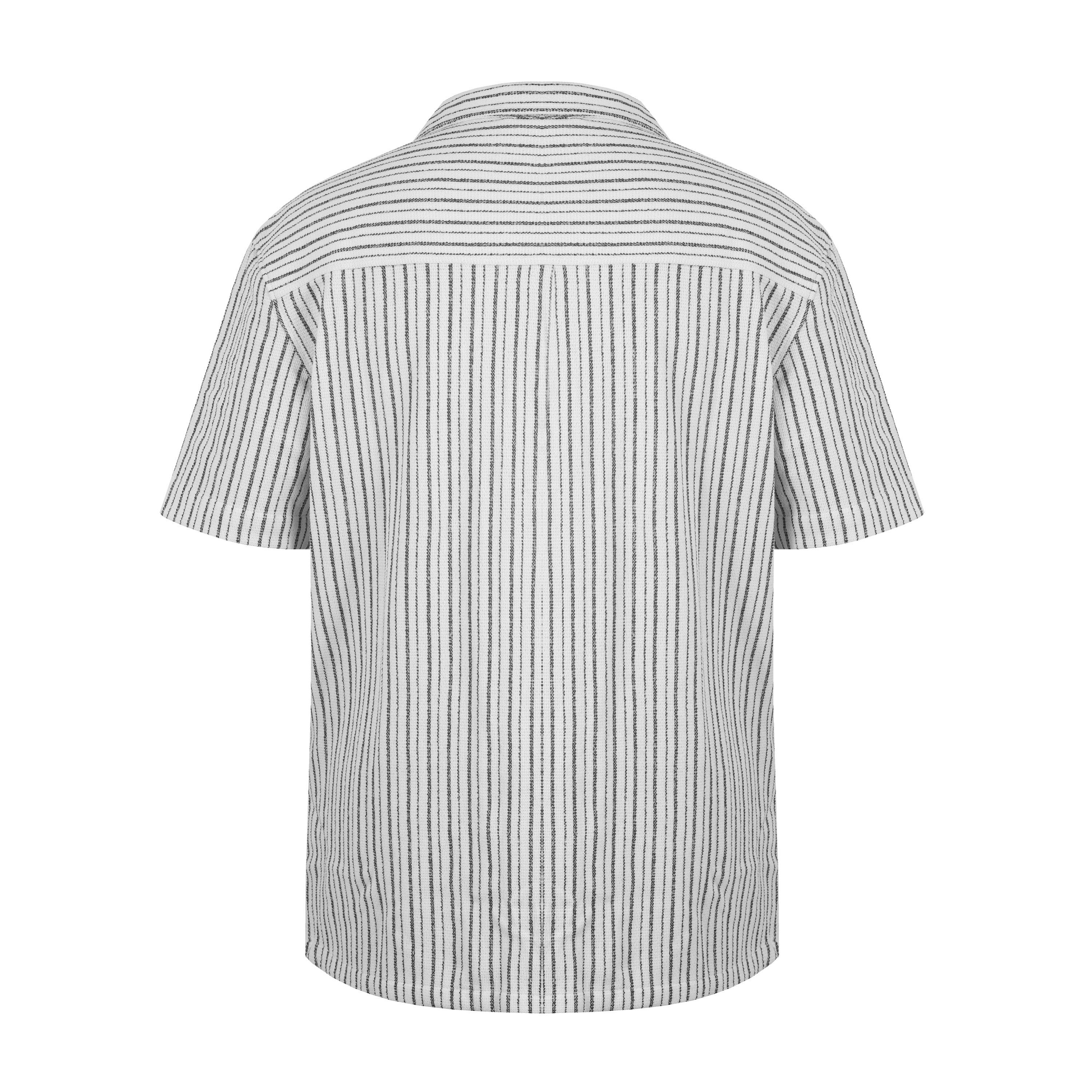 Blanco/Negro - Fabric - Stripe Shirt - 8