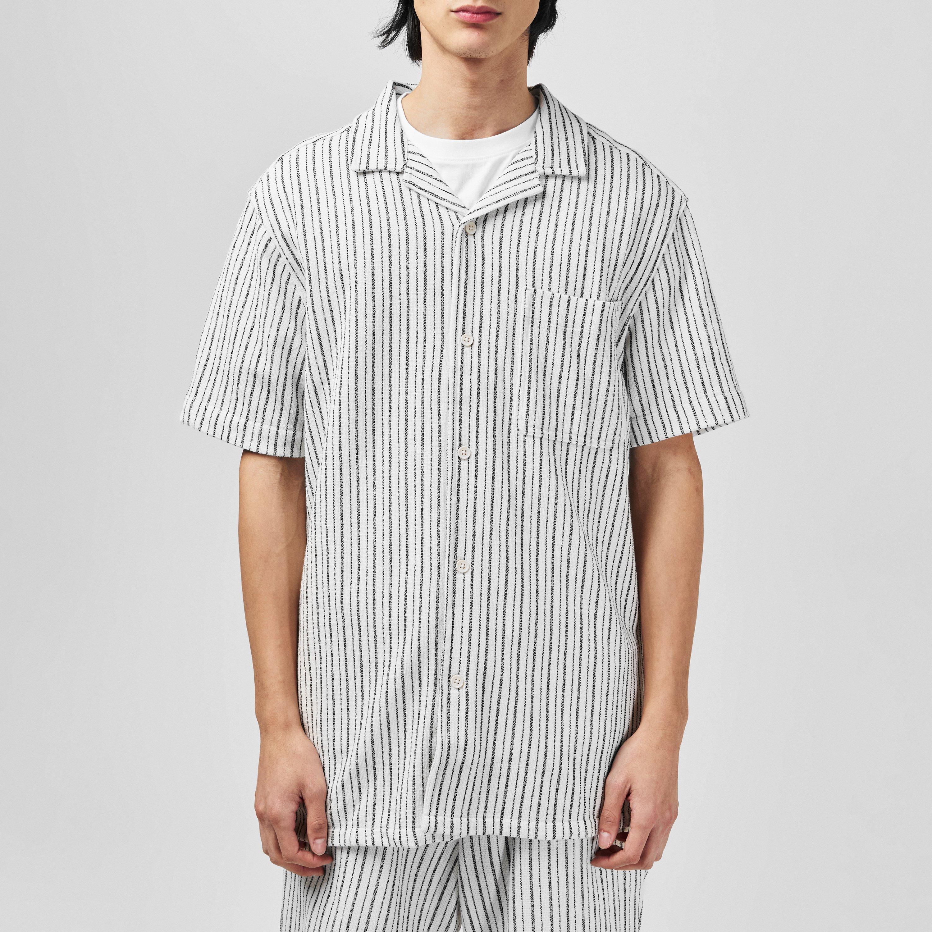 Blanco/Negro - Fabric - Stripe Shirt - 3