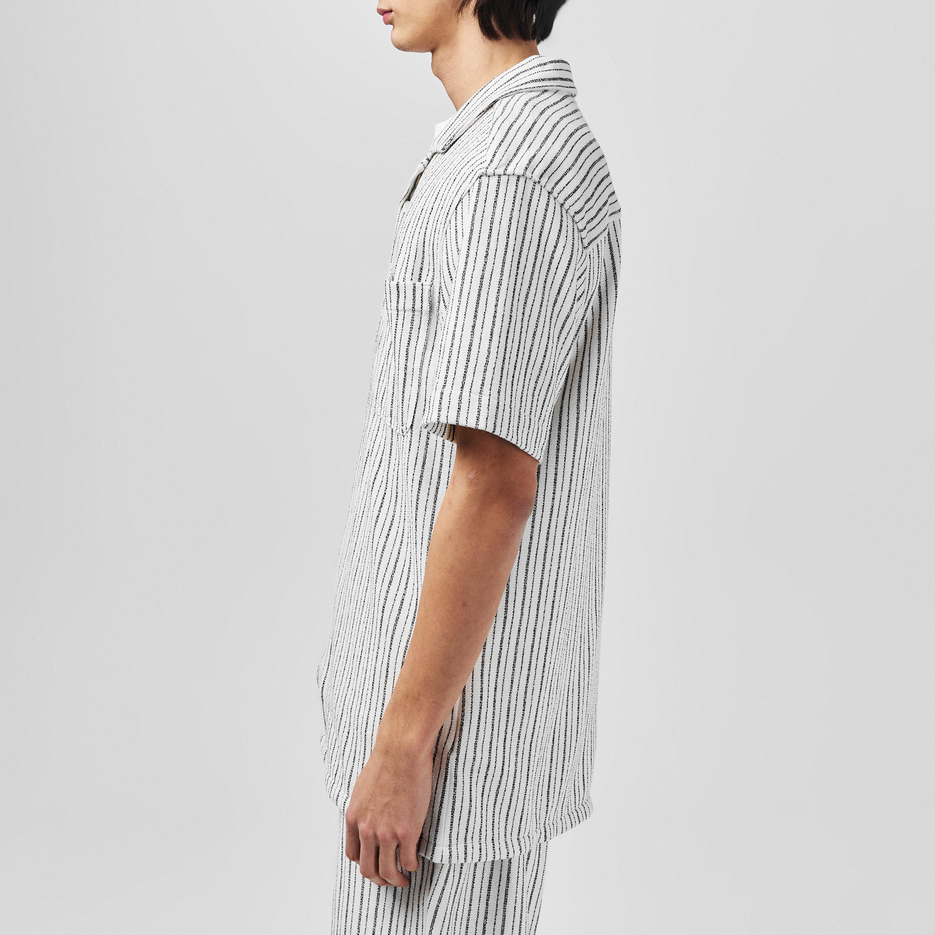 Blanco/Negro - Fabric - Stripe Shirt - 5