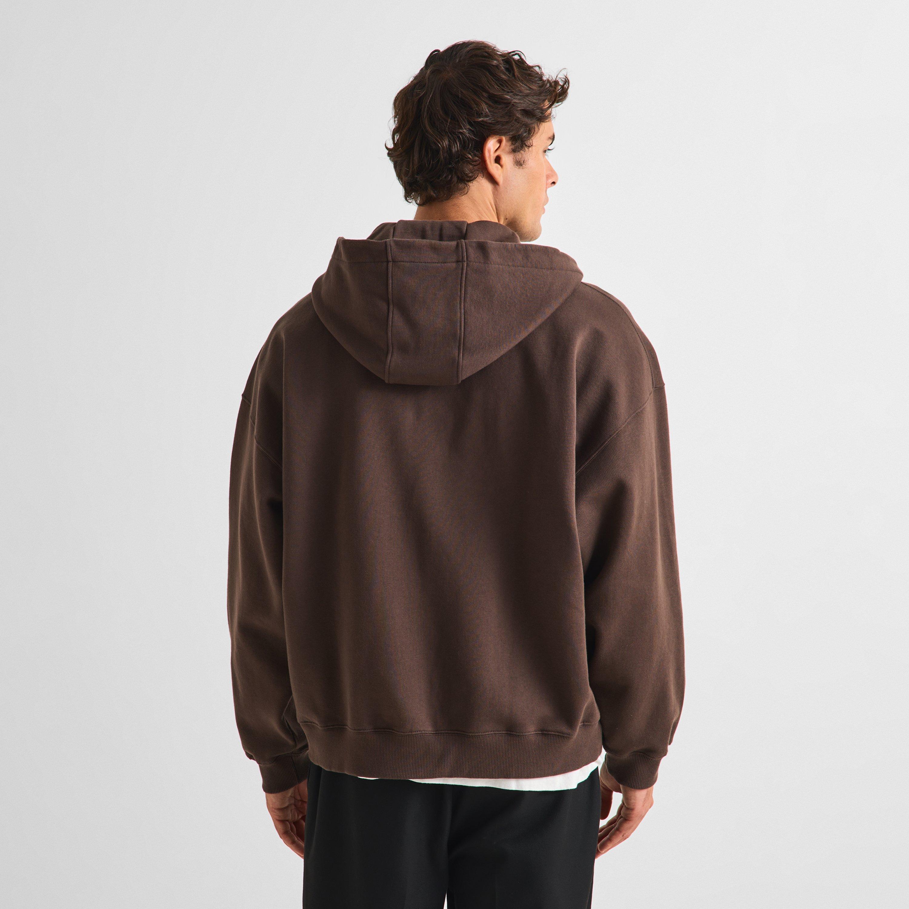 Brown - Cole Buxton - Men's Logo Cotton International Zipped Hoodie - 4