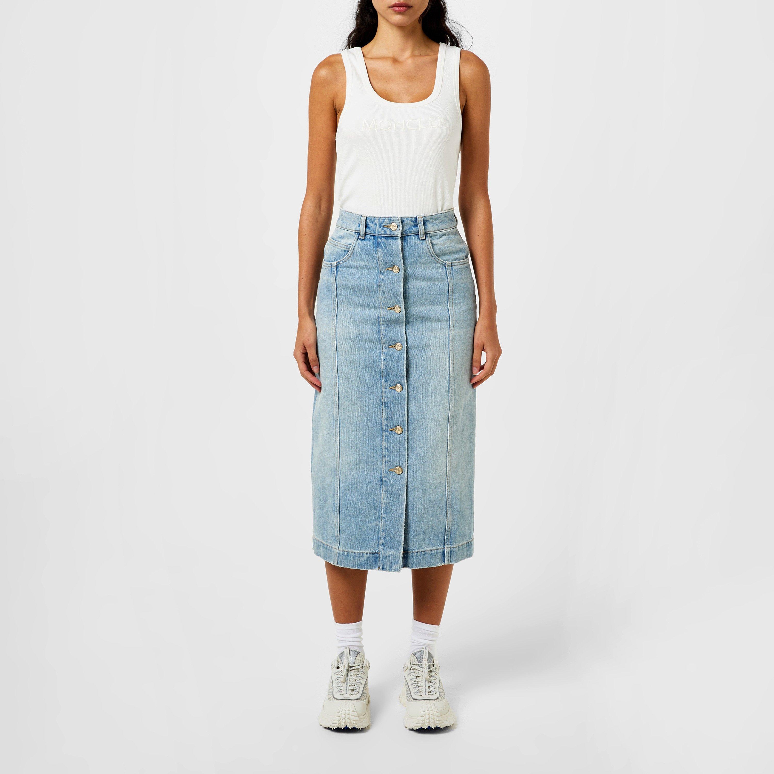 Blue 715 - Moncler - Denim Midi Skirt - 4