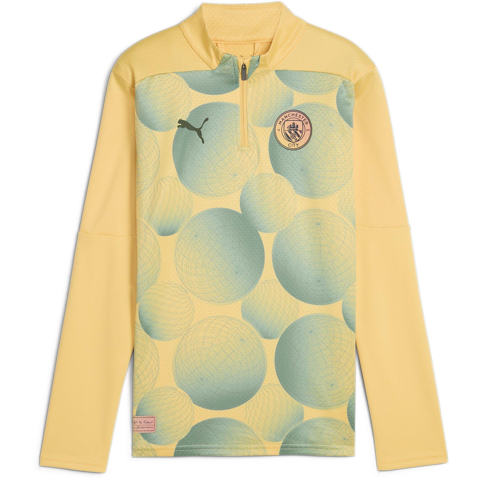 Gold/Blue - Puma - Manchester City FC Pre-Match 1/4 Zip Top 2024 2025 Juniors - 1