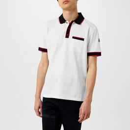 Moncler Striped Logo Polo Shirt