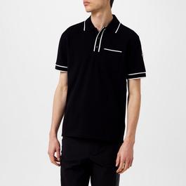 Moncler Striped Logo Polo Shirt