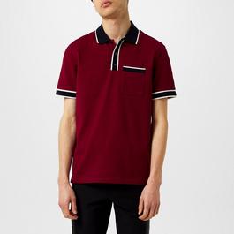 Moncler Striped Logo Polo Shirt