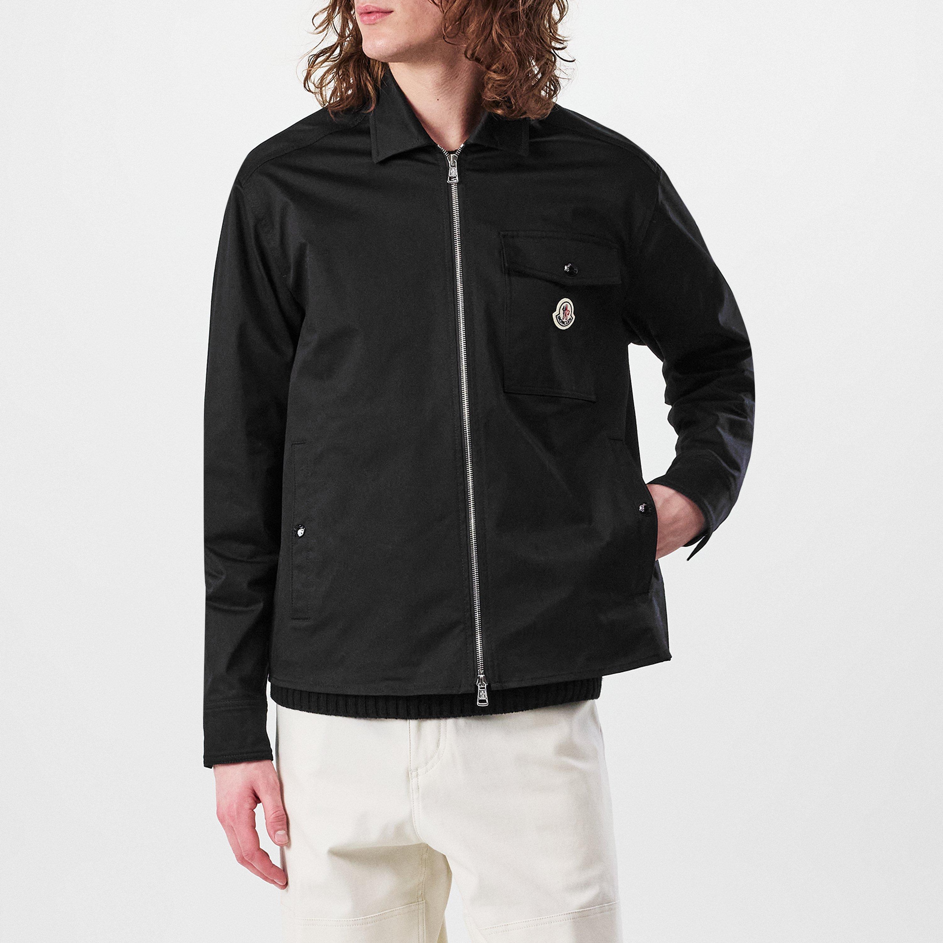 Black 999 - Moncler - Men's Logo Cotton Zip-Up Moncler Overshirt Sn00 - 3