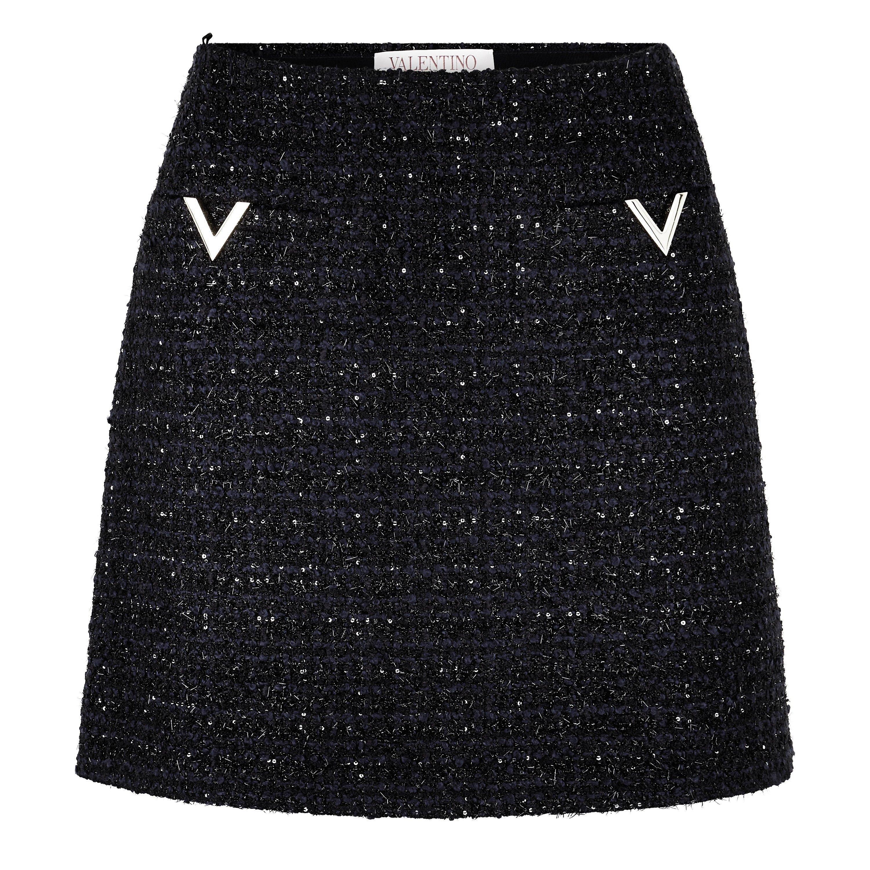 ミニスカート VALENTINO SS25 Valentino Skirts (6B3RACH8 91MQYY) VALENTINO GARAVANI Embellished embroidered wool and silk