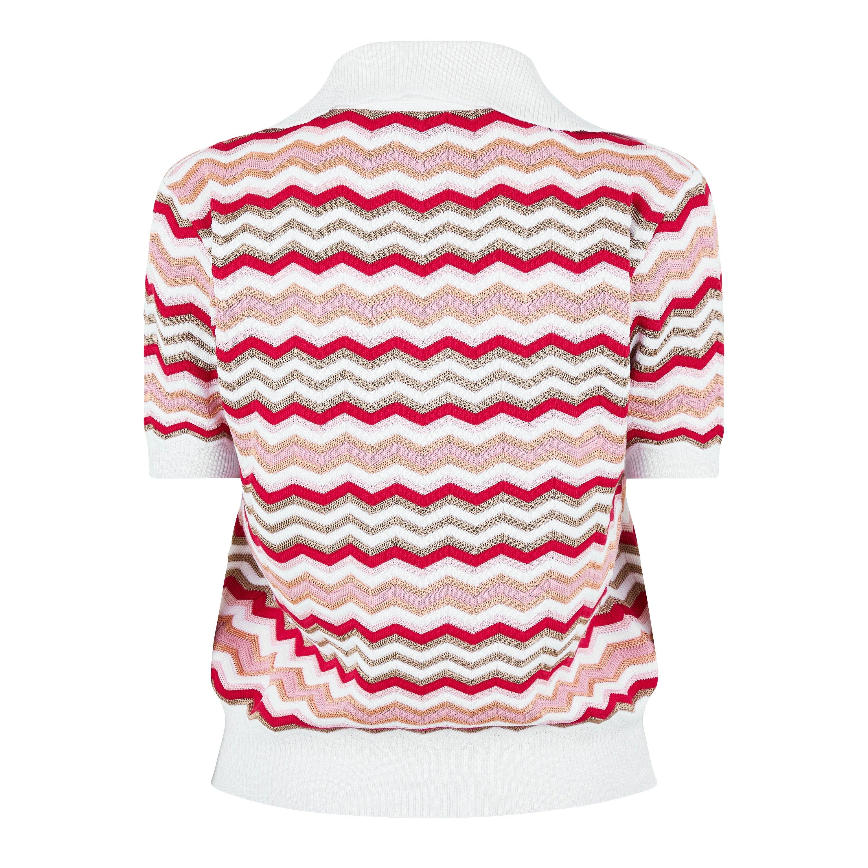 Multi White - Missoni - V Neck Knit Top - 6