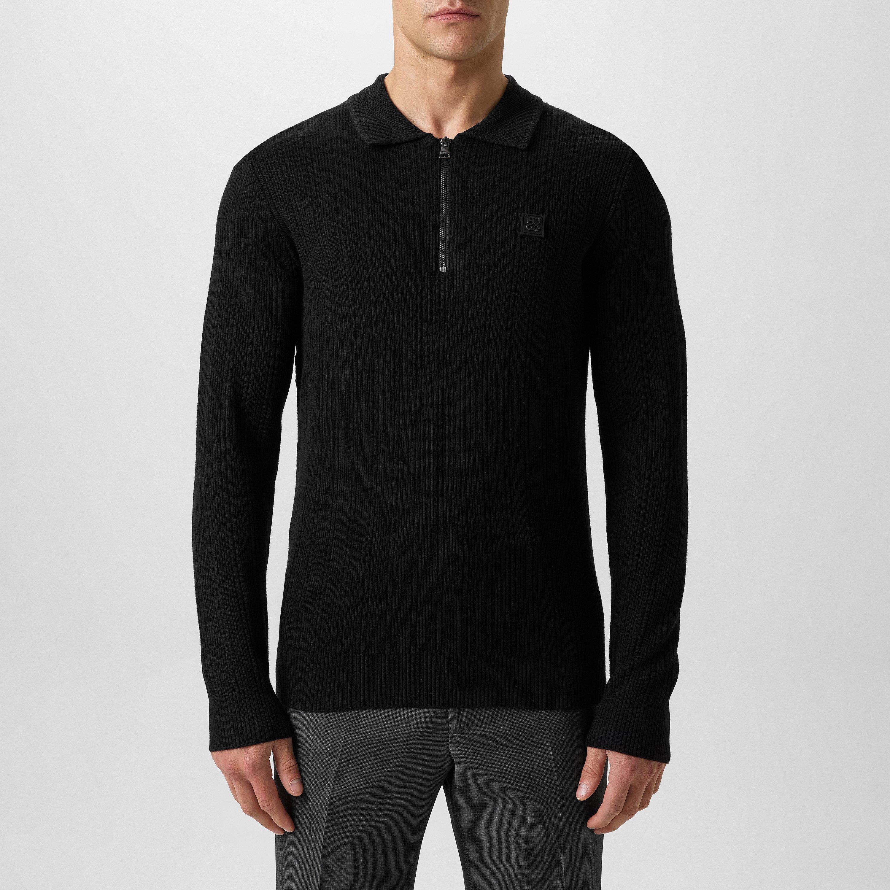 Black 001 - Hugo - Sastoro quarter Zip Top - 3