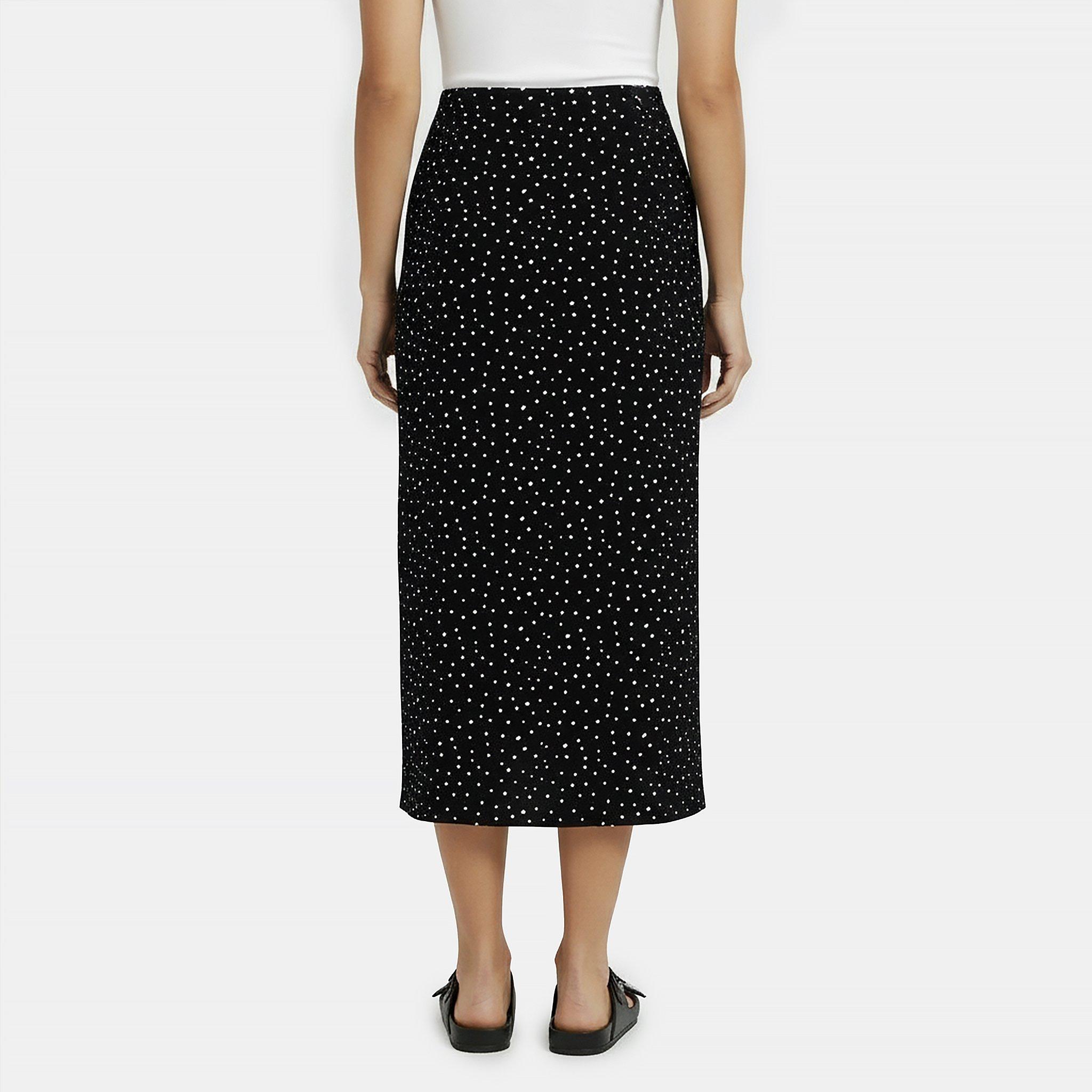 Black Print - Jack Wills - Split Midi Skirt - 4