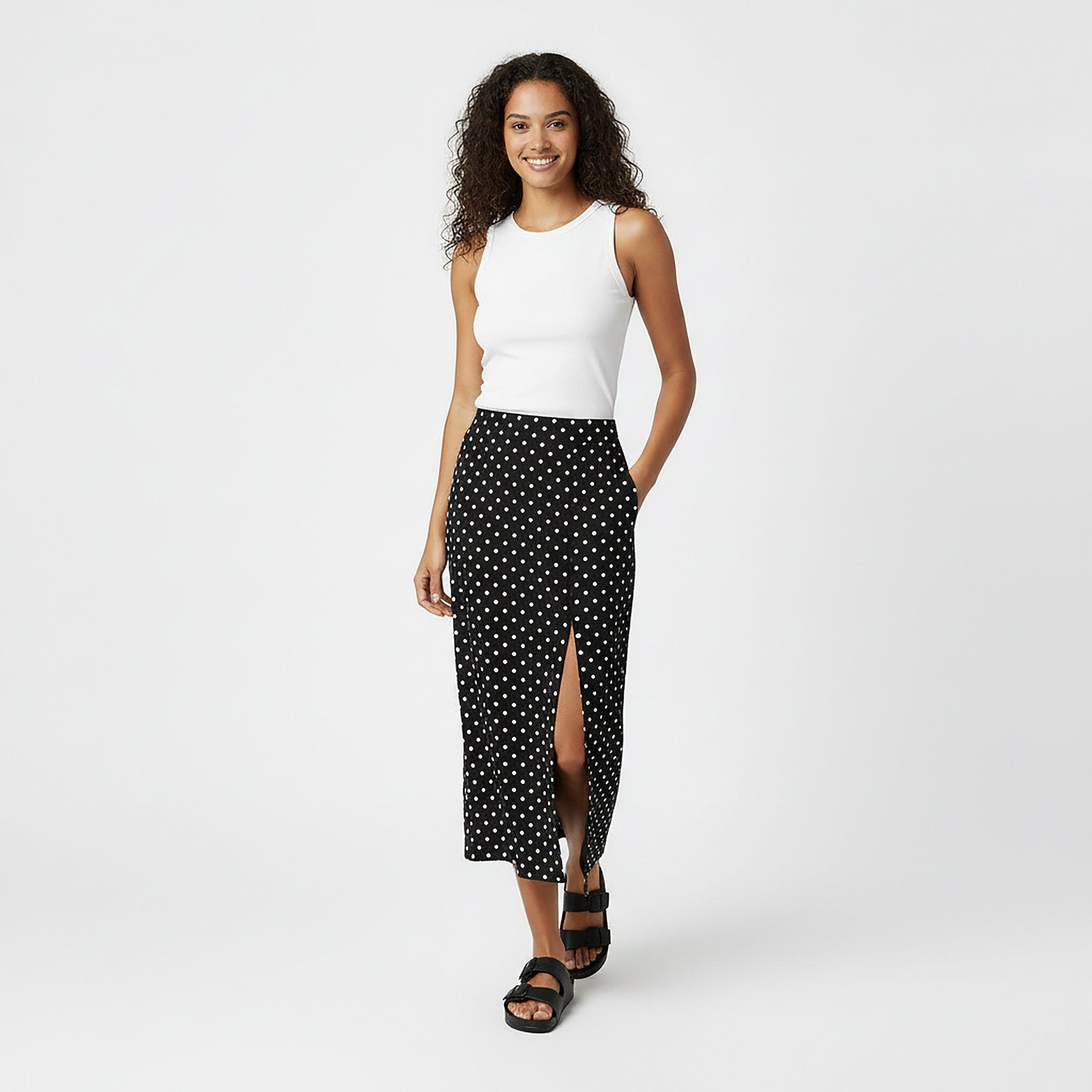 Black Print - Jack Wills - Split Midi Skirt - 5