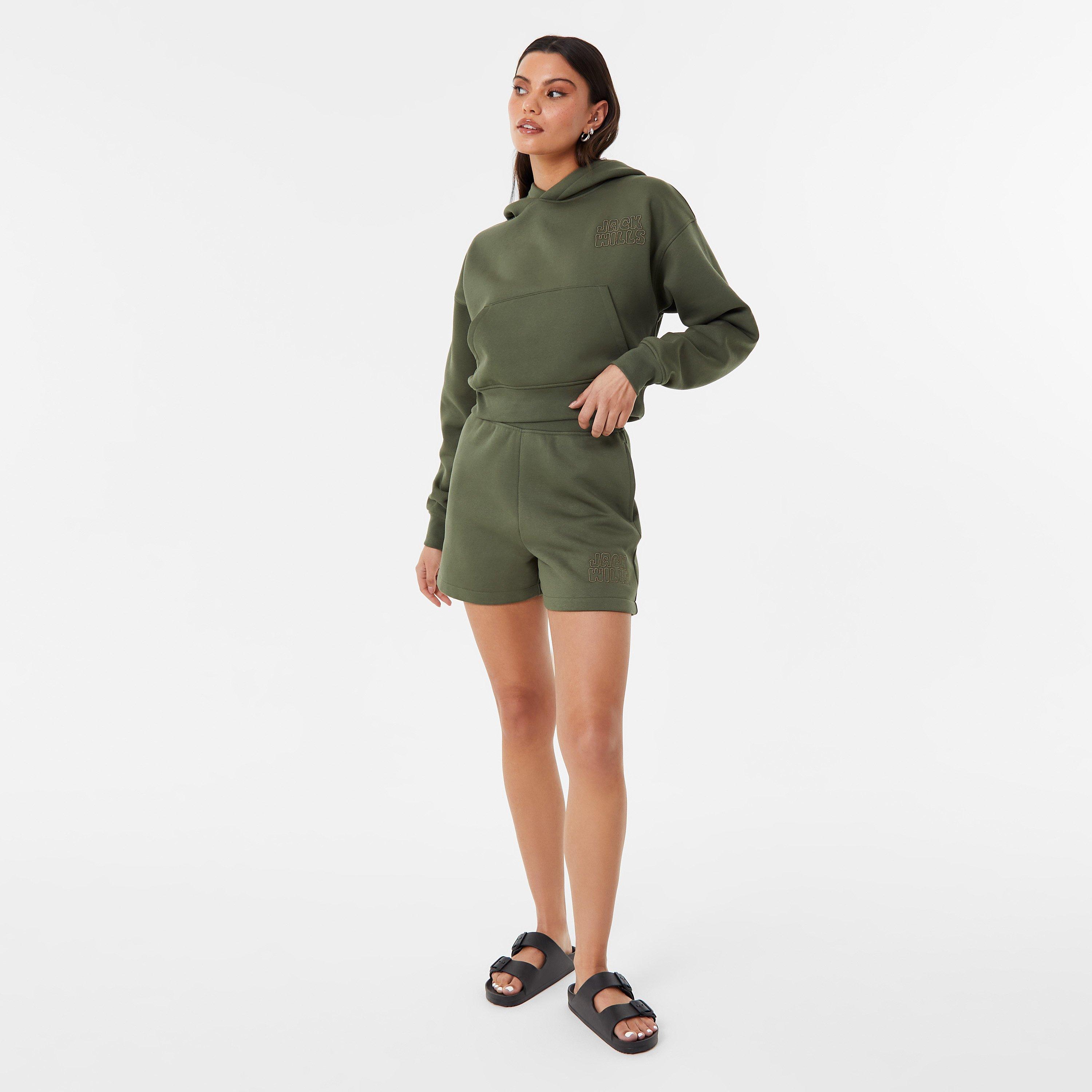 Khaki - Jack Wills - Fleece Shorts Womens - 4