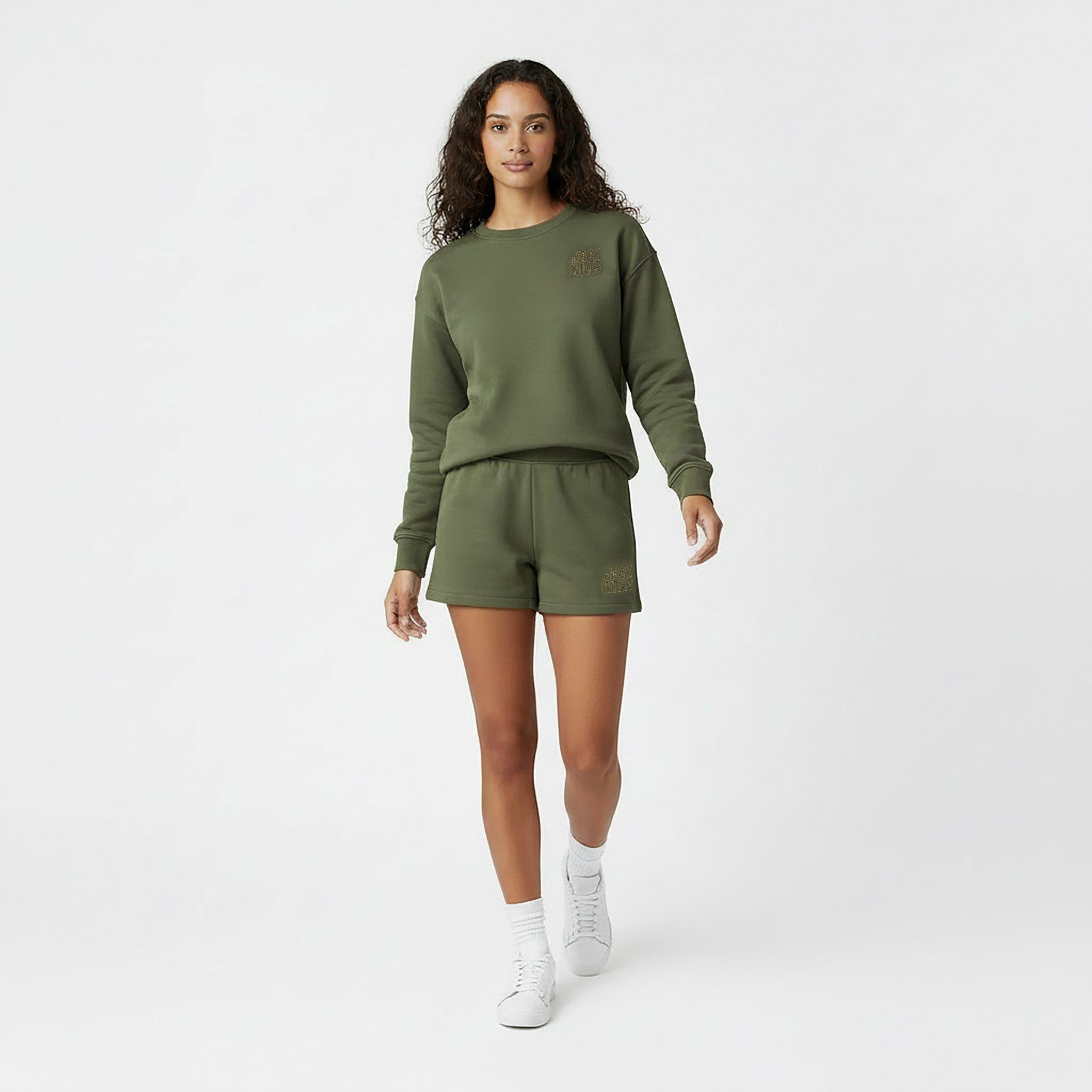 Khaki - Jack Wills - Fleece Shorts Womens - 5