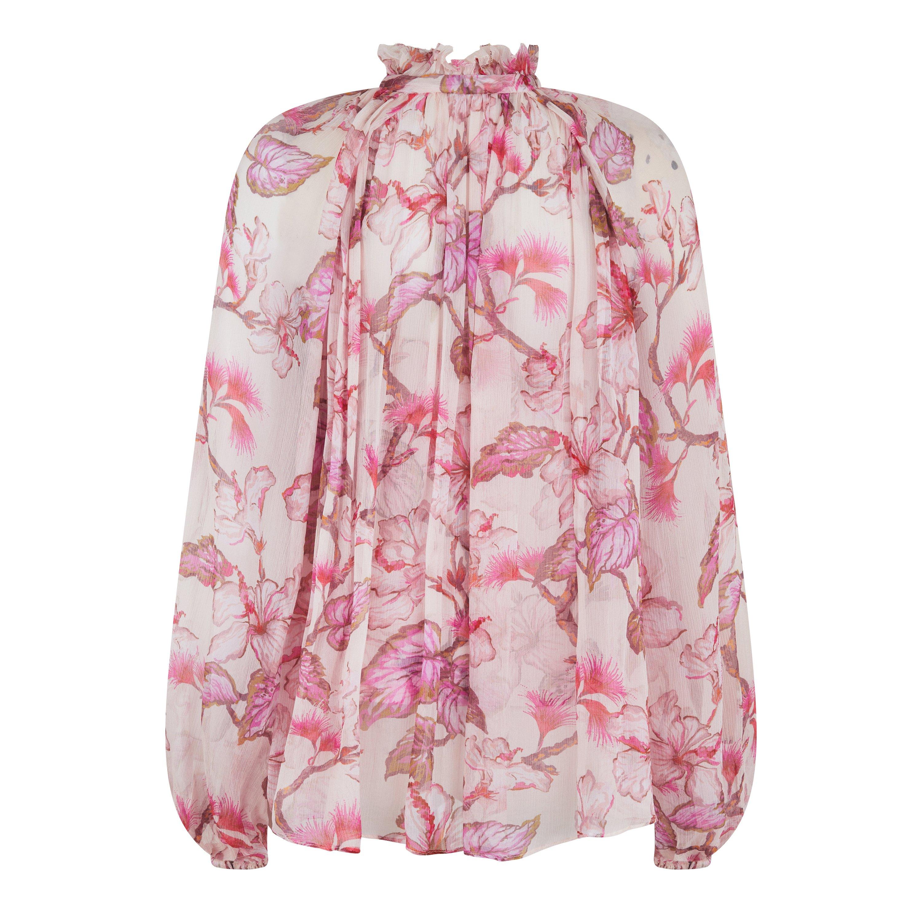 Coral Hibiscus - Zimmermann - Matchmaker Billow Blouse - 5