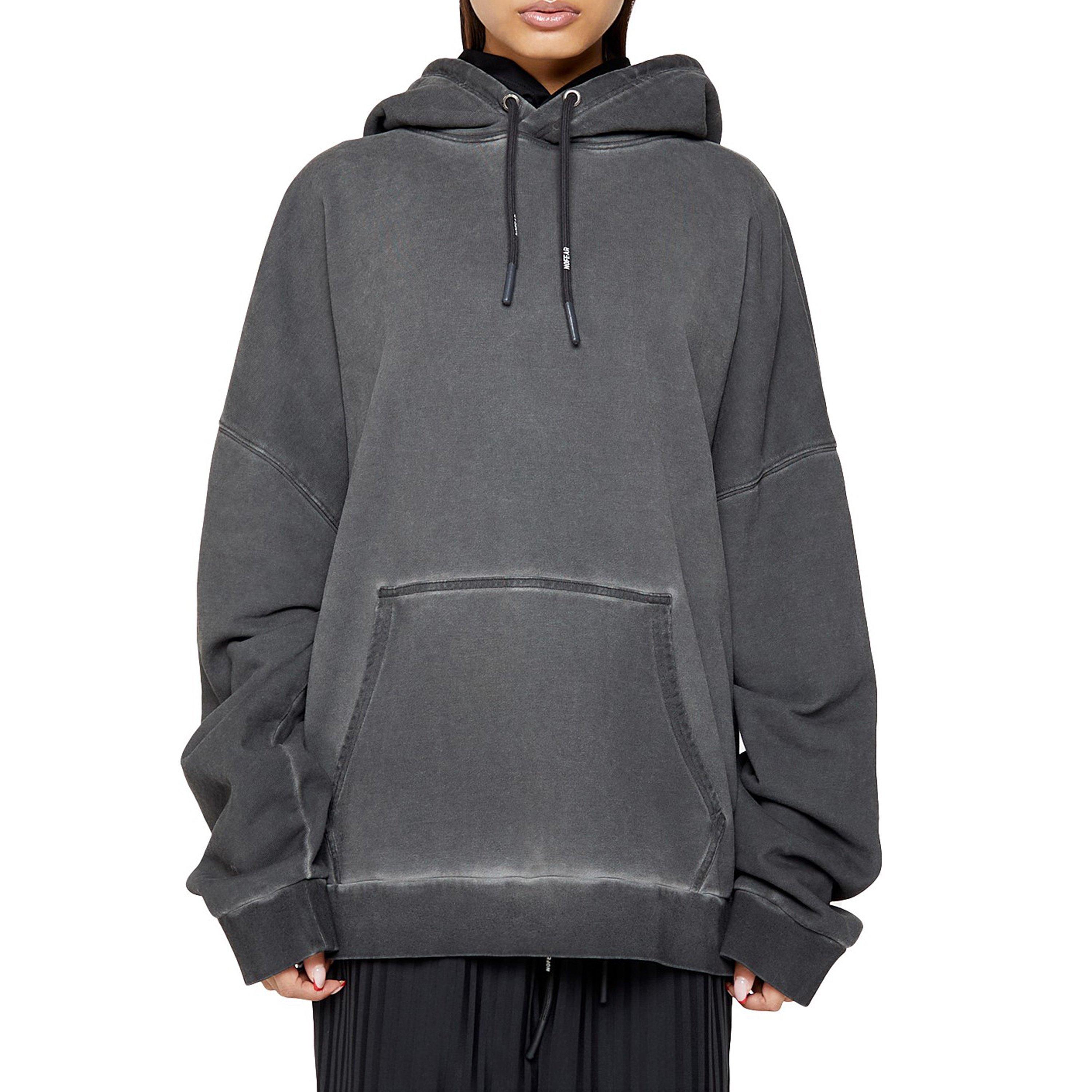 Gewassen Zwart - No Fear - Oversized Hoody - 3