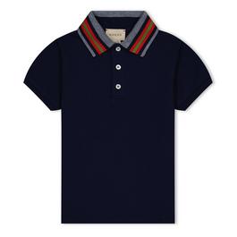 Gucci Cotton Polo Top With Web Boys