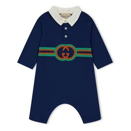 Gucci Interlocking G Cotton Baby Grow Girls