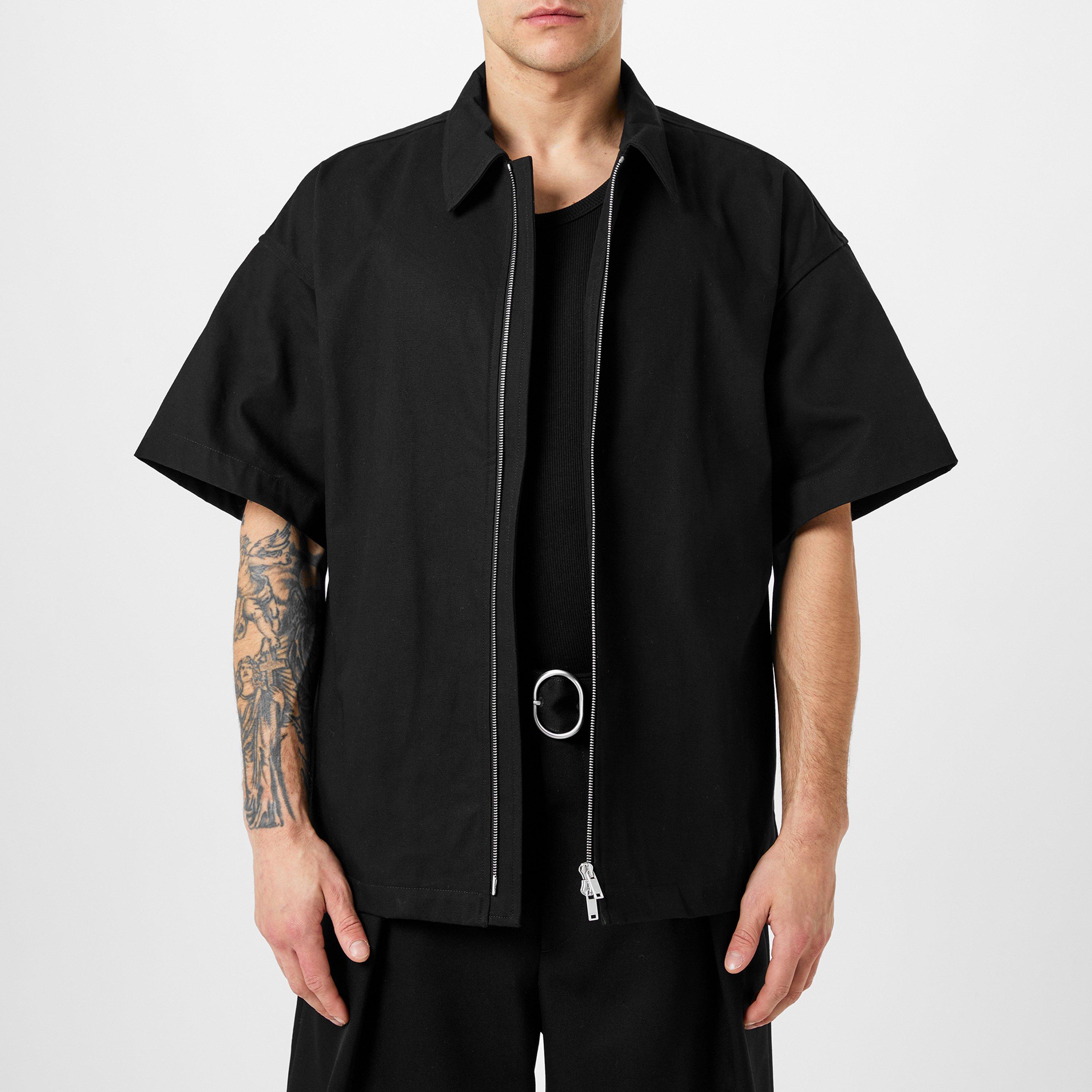 Black - Jil Sander - Short Sleeve Zip Shirt - 3