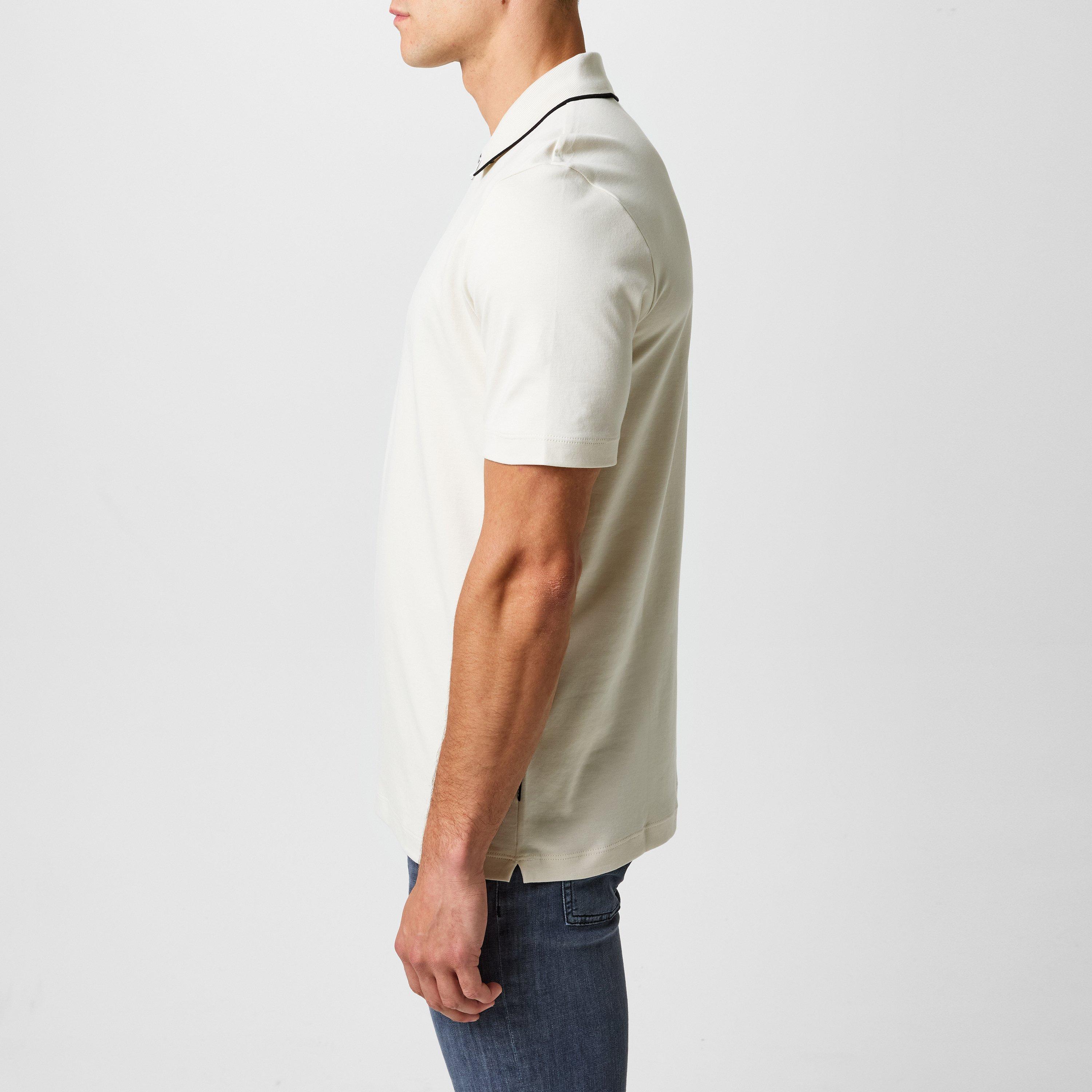 Open White 131 - Boss - Men's Paras Quarter Zip Cotton Short Sleeve Polo Shirt - 2