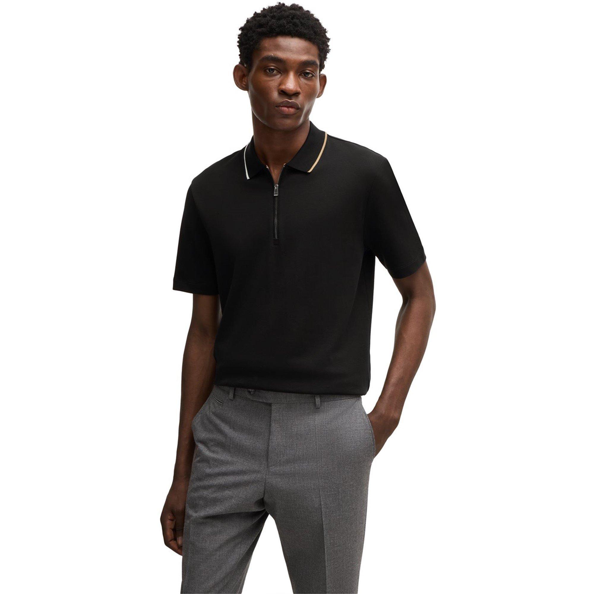 Black 001 - Boss - Men's Paras Polo Shirt, Quarter Zip - 3