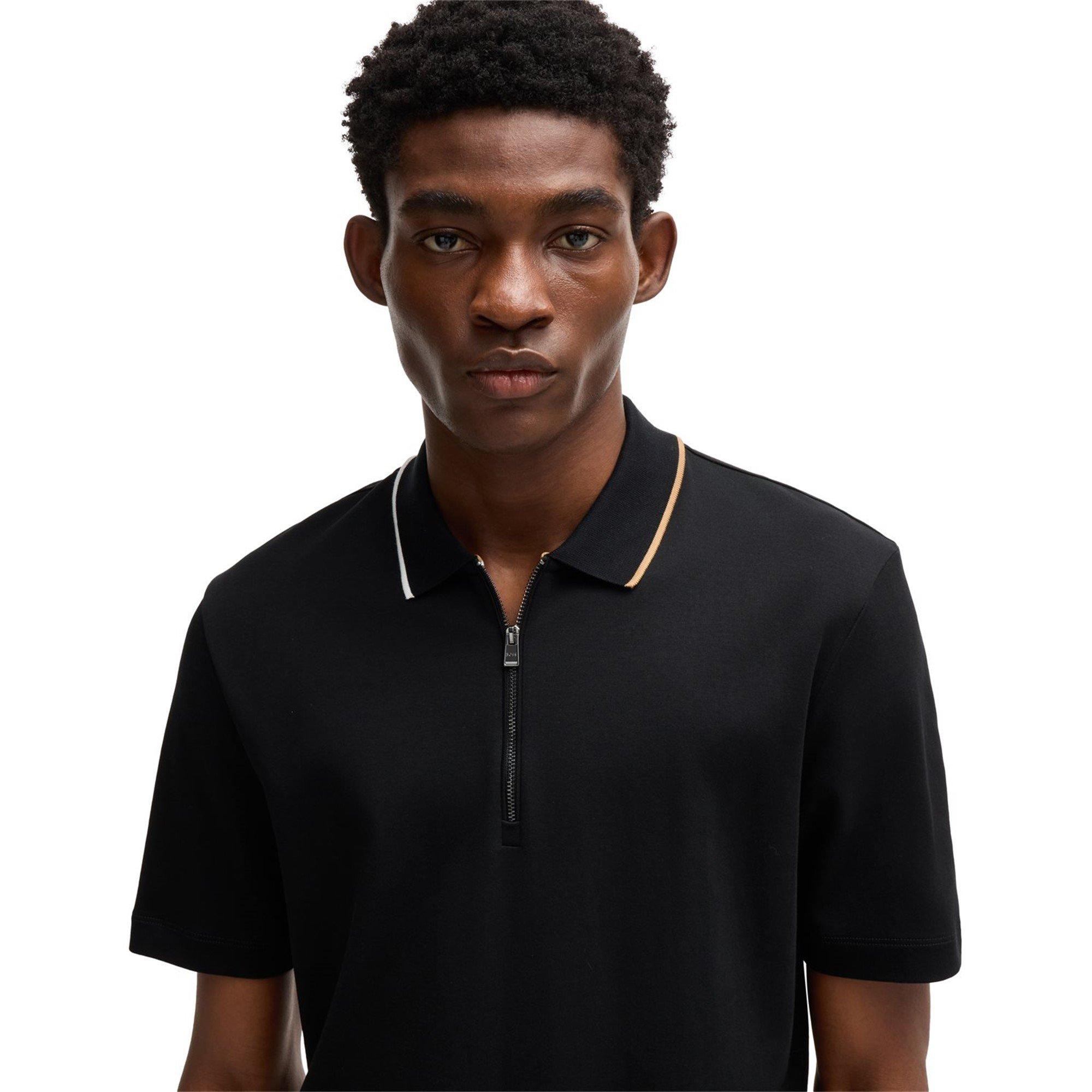 Black 001 - Boss - Men's Paras Polo Shirt, Quarter Zip - 5