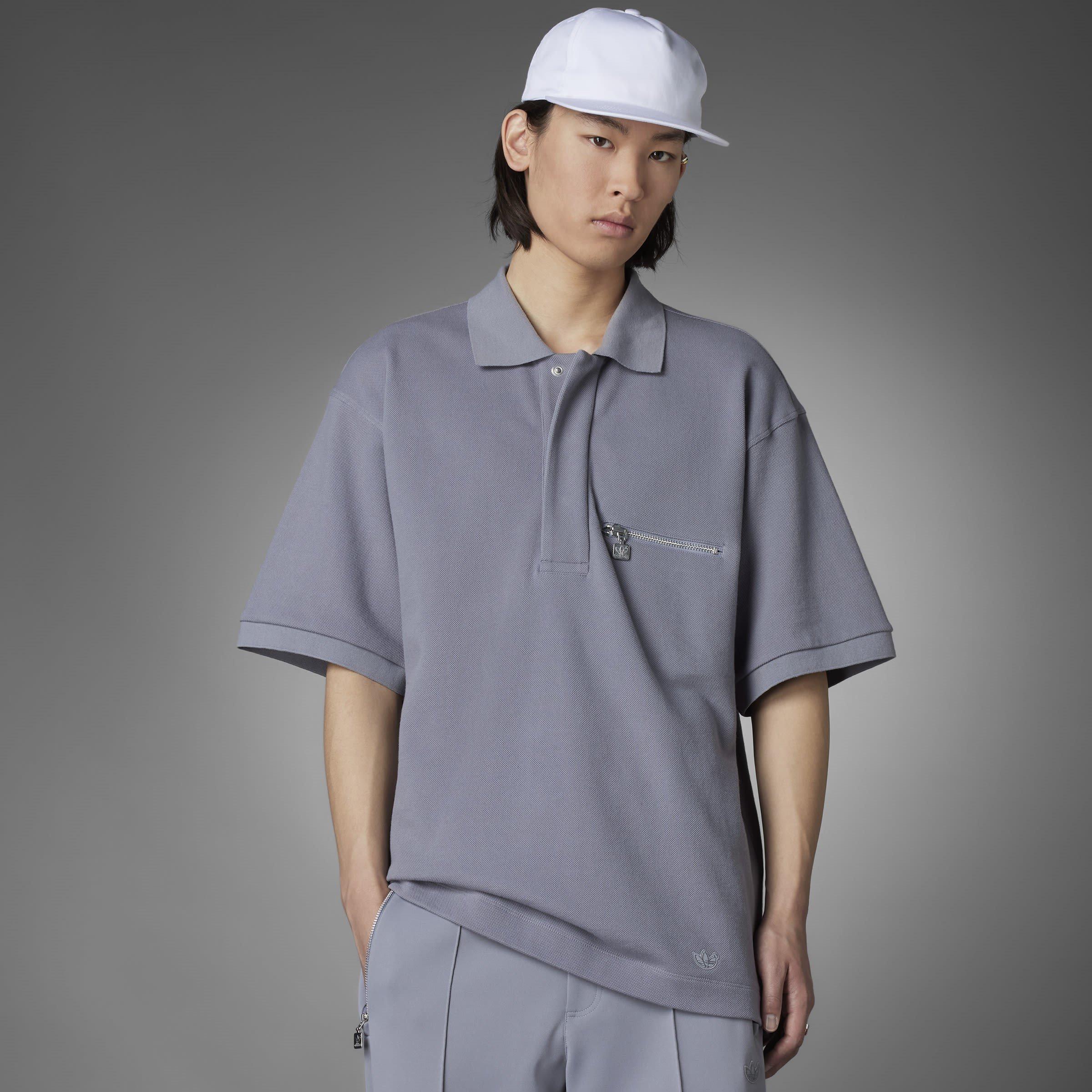 Grigio - adidas Originals - Tie Break Short-Sleeve Polo Shirt - 10