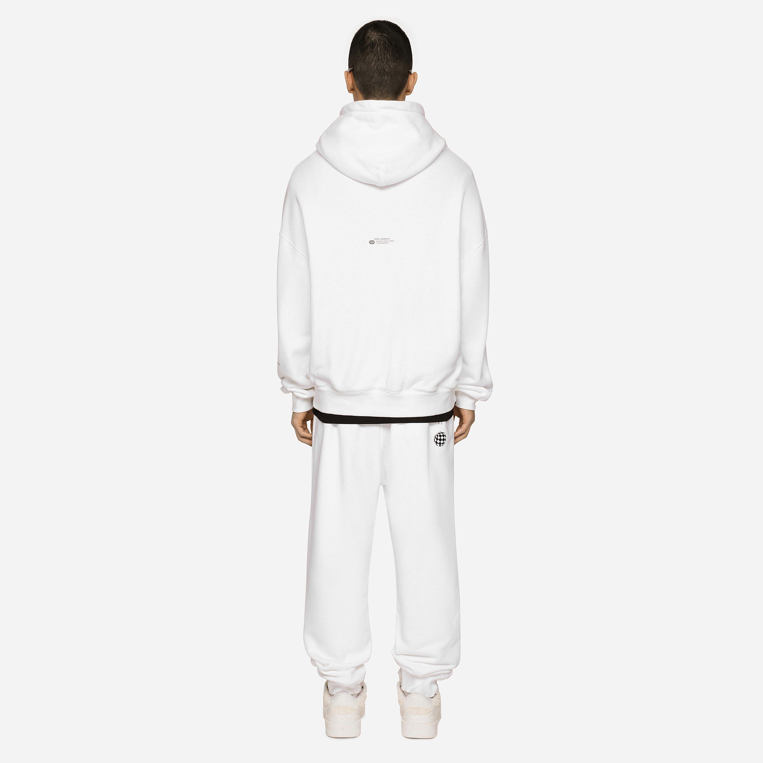 Bianco/White - Dolce and Gabbana - Dg Vib3 Print Jersey Hoodie - 3