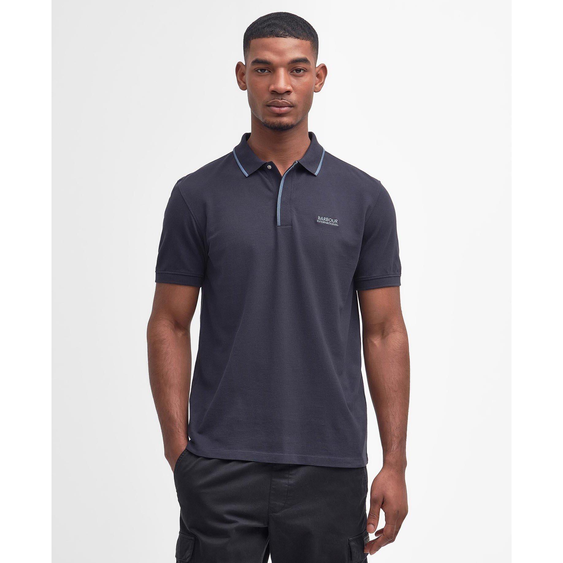 Navy NY91 - Barbour International - Daytona Tipped Polo Shirt - 1