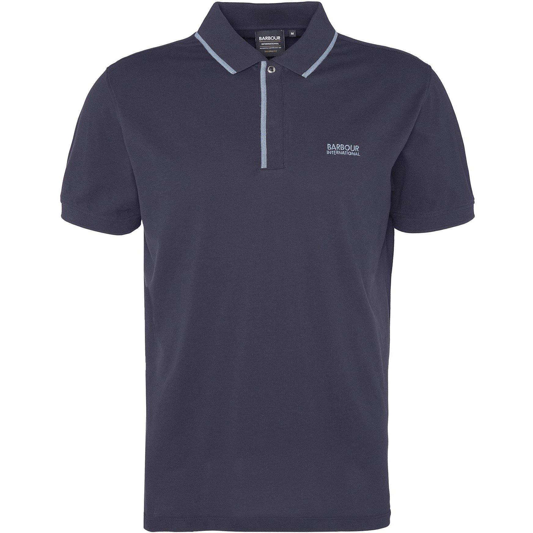 Navy NY91 - Barbour International - Daytona Tipped Polo Shirt - 6