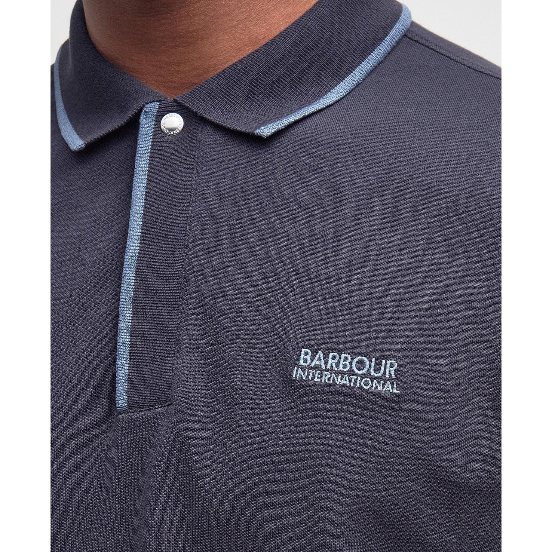 Navy NY91 - Barbour International - Daytona Tipped Polo Shirt - 5