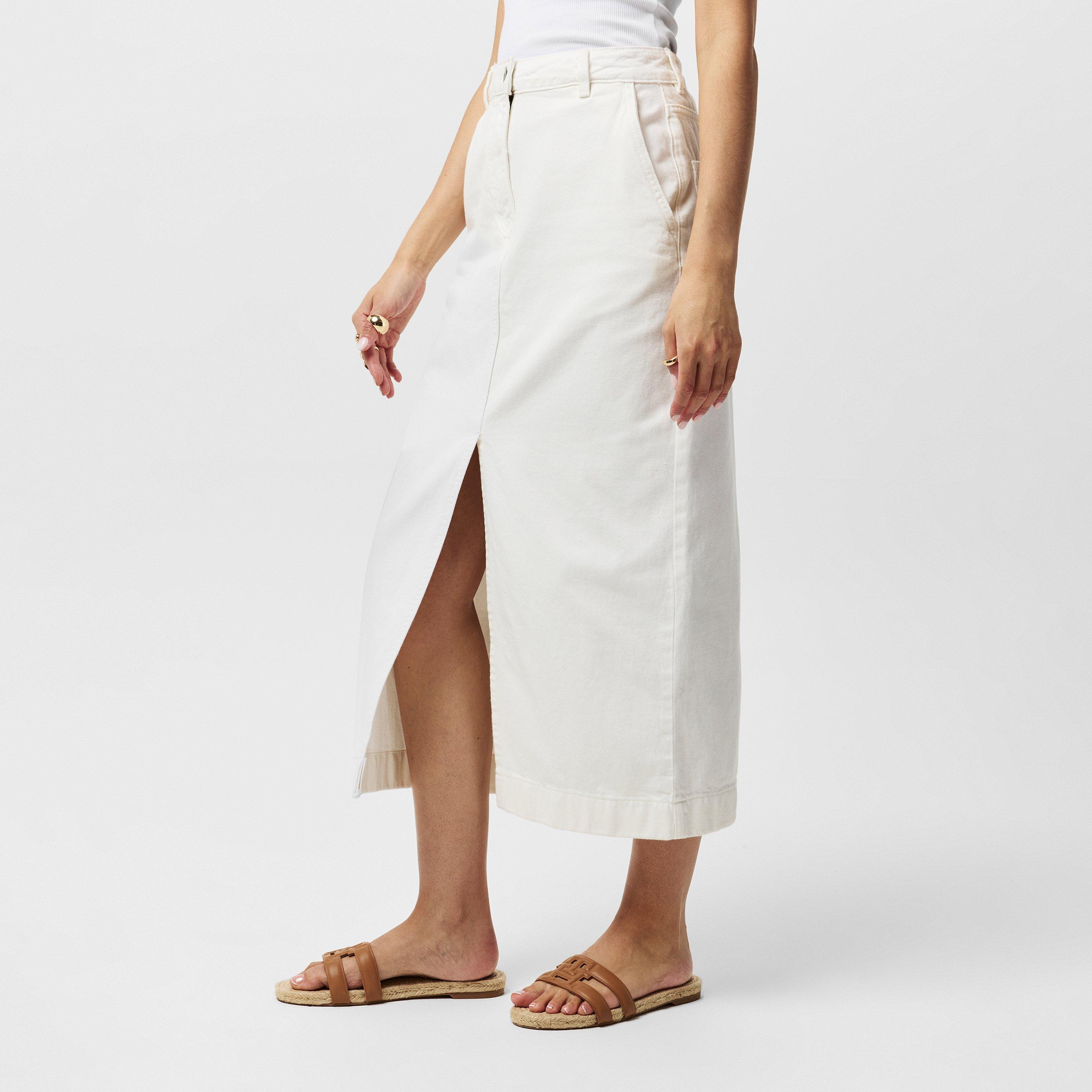 Ecru - French Connection - Women's Denver Midaxi Denim Skirt - 2