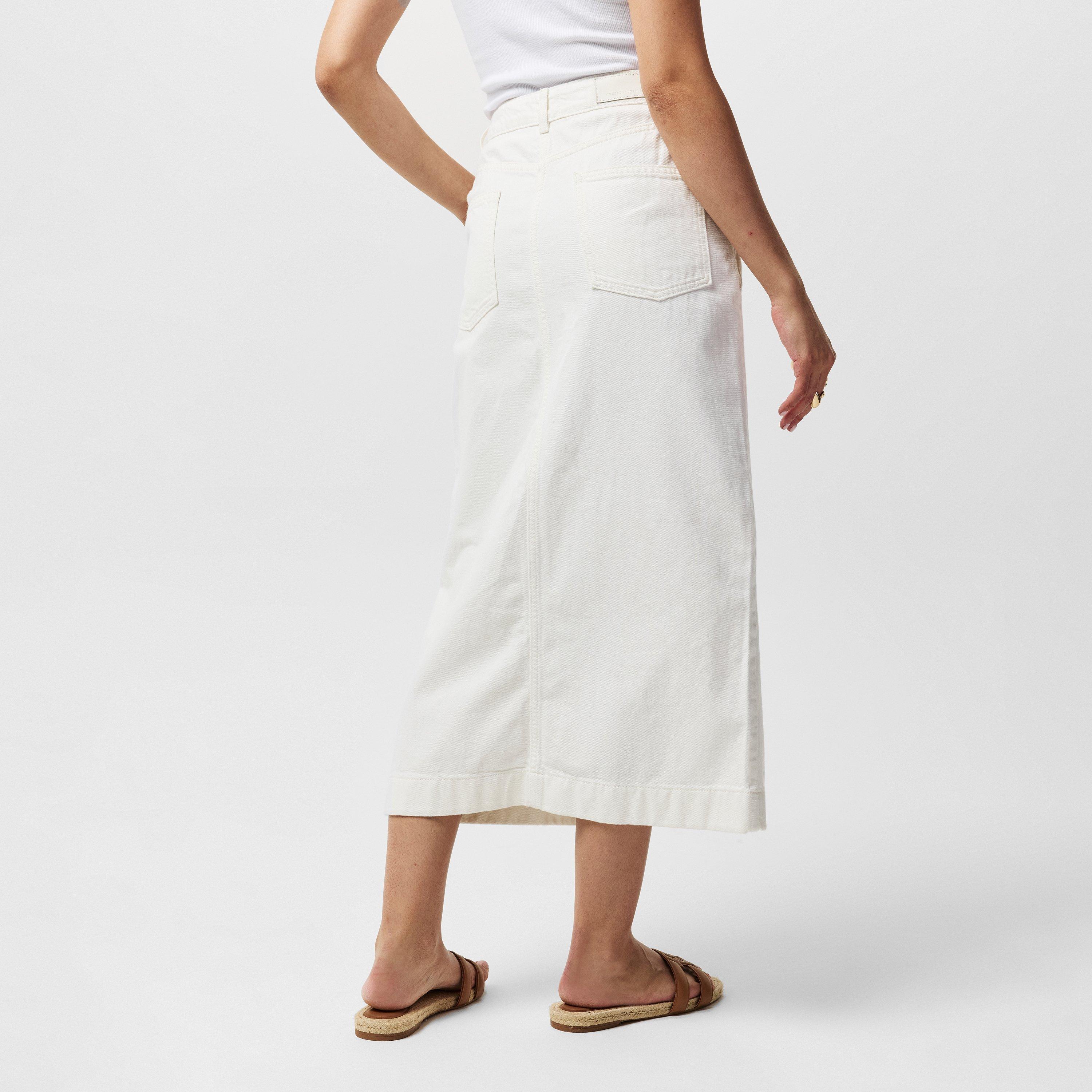 Ecru - French Connection - Women's Denver Midaxi Denim Skirt - 3