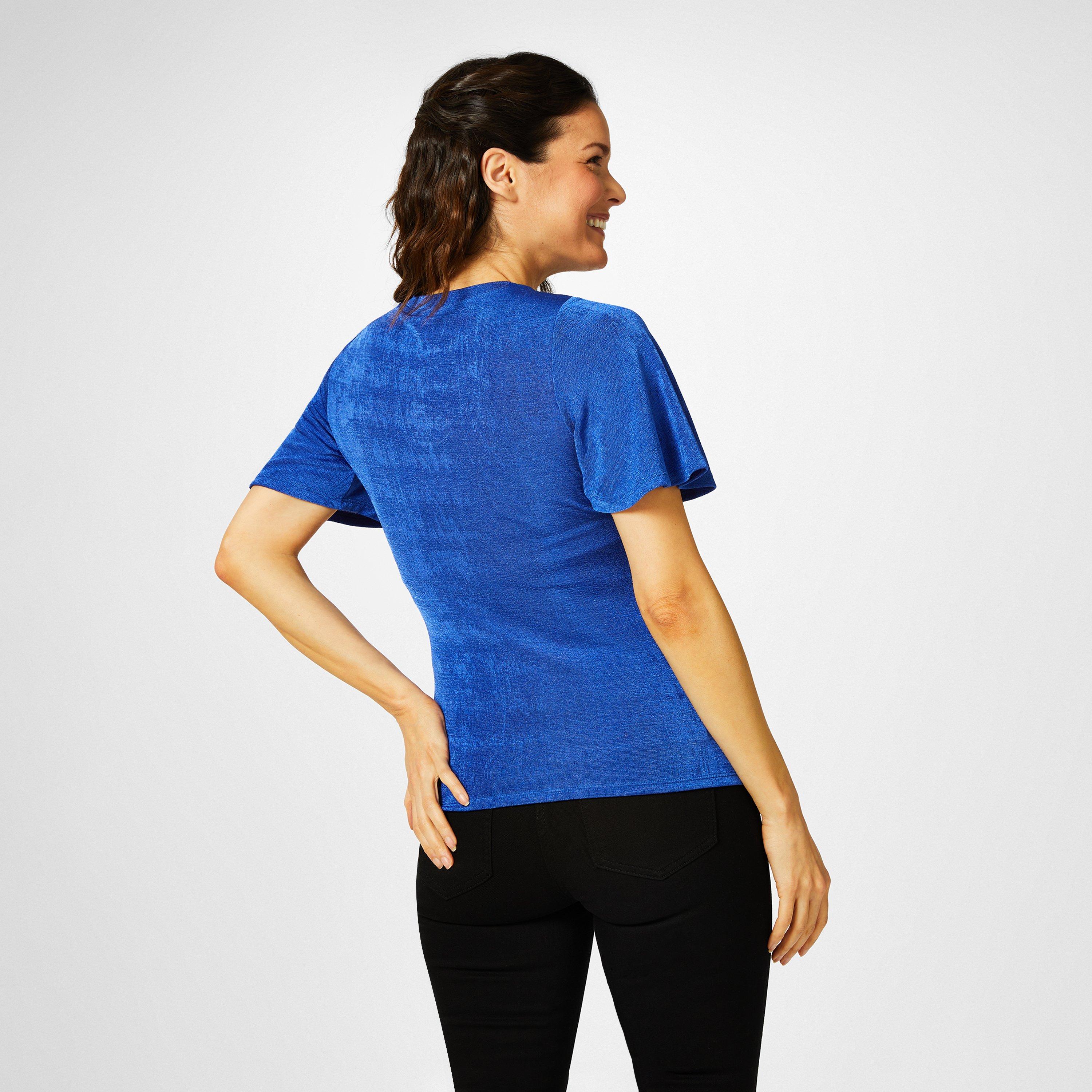 Blue - Biba - Biba Keyhole Jersey Top - 2