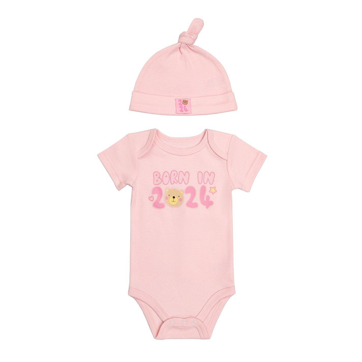 PINK - Hello World - Babygrow and Hat Set Babies - 1