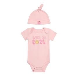 Hello World Studio Baby Girl 2024 Bodysuit and Hat Set